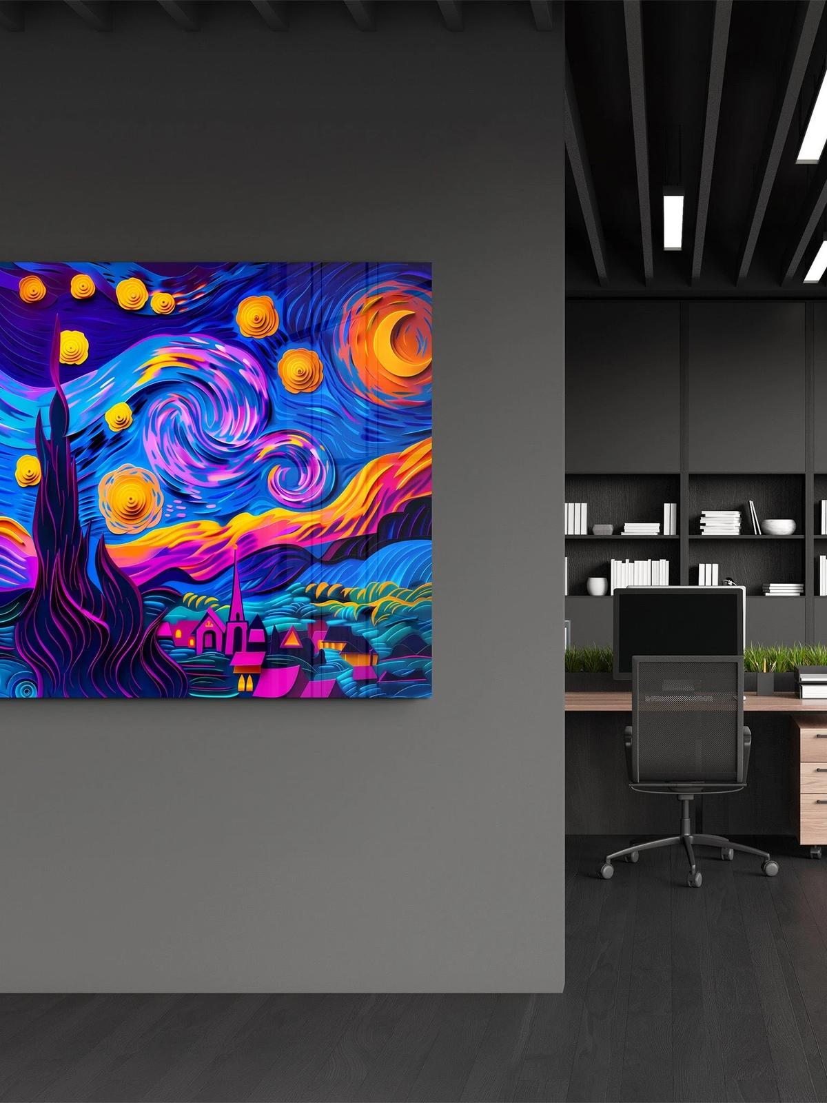 Kare Van Gogh'un Yıldızlı Gökyüzü Eserinin Modern