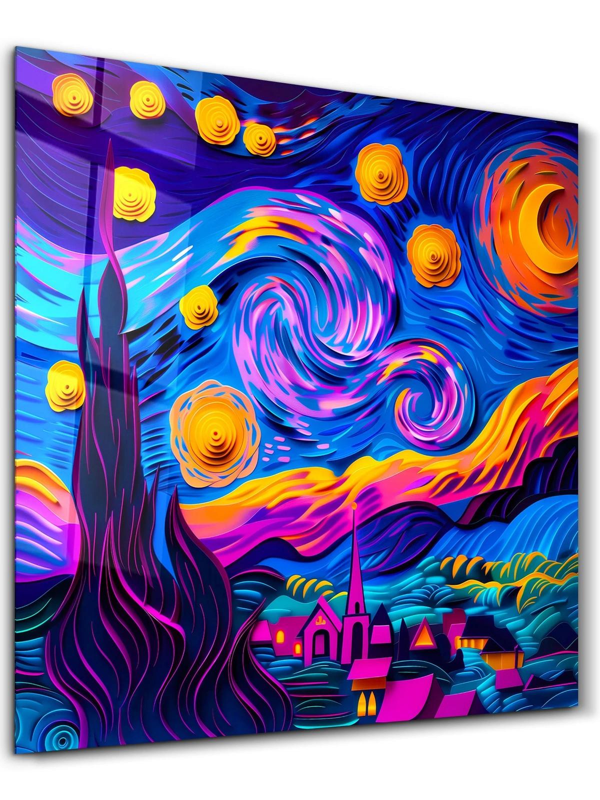 Kare Van Gogh'un Yıldızlı Gökyüzü Eserinin Modern
