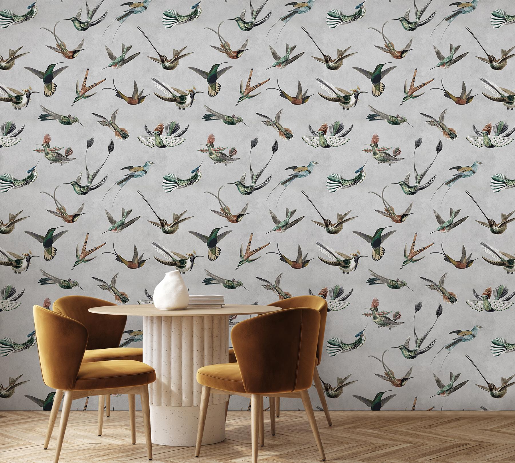 Antique Hummingbirds Wallpaper Mural 