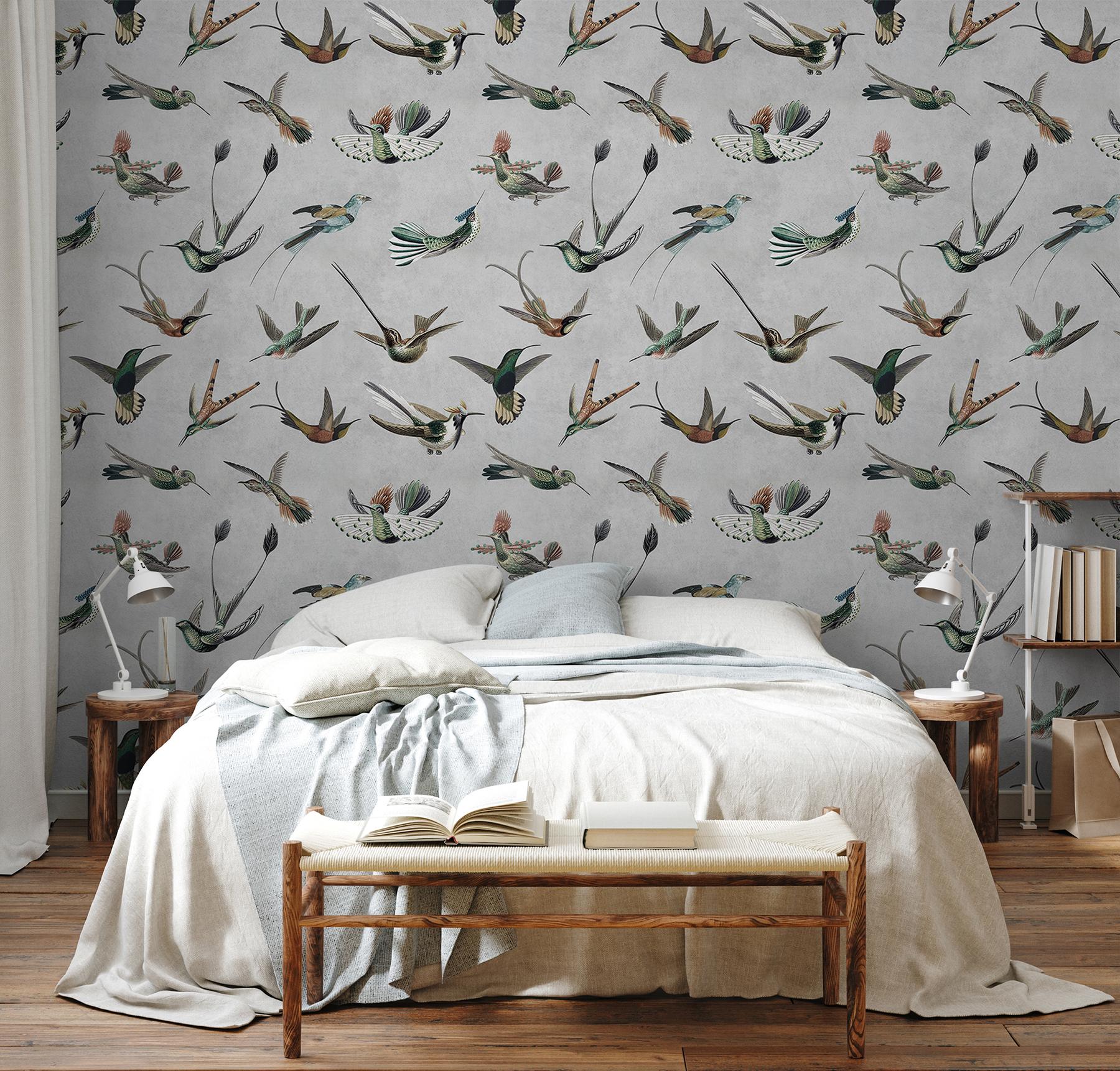 Antique Hummingbirds Wallpaper Mural 