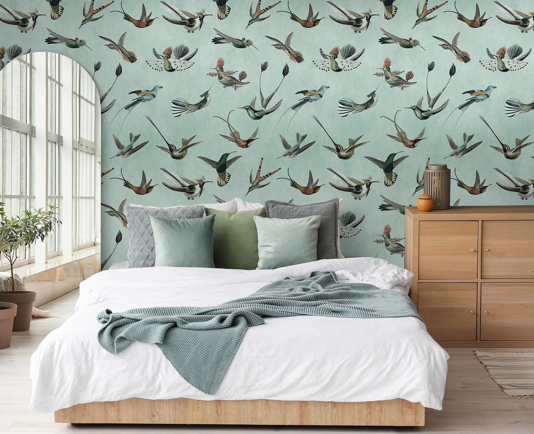 Antique Hummingbirds Wallpaper Mural 