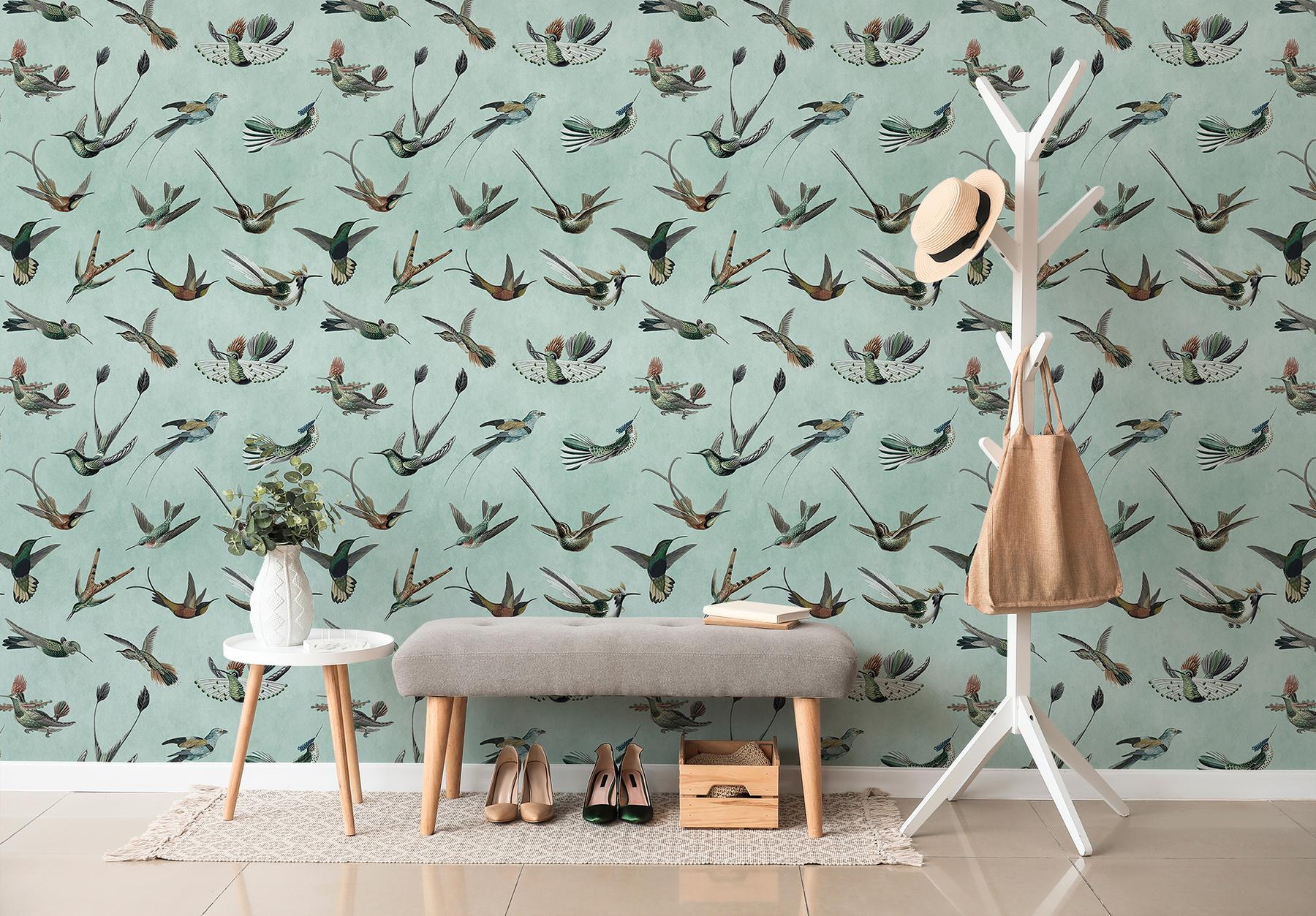 Antique Hummingbirds Wallpaper Mural 