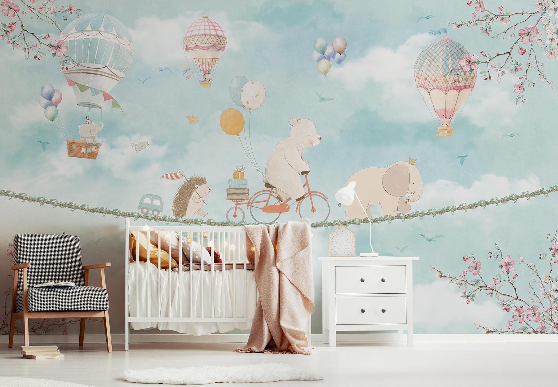 Cute Animal Convoy with Hot Air Balloons