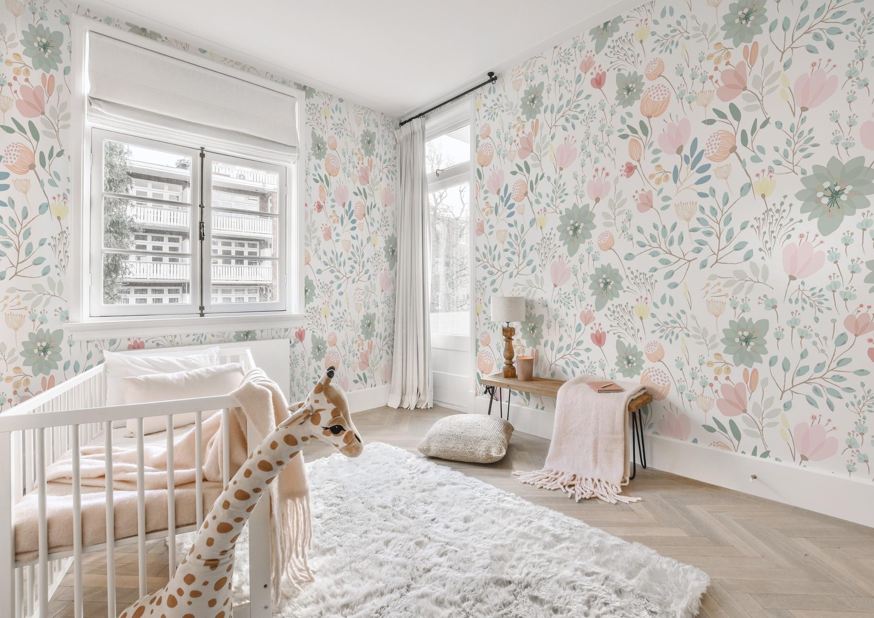 Delicate Floral Bloom Wallpaper Mural