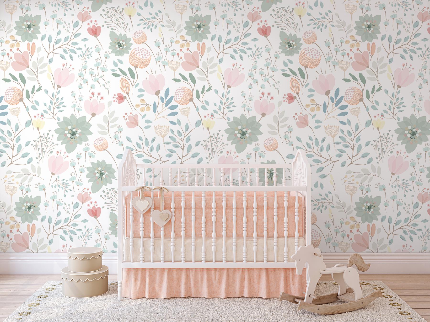 Delicate Floral Bloom Wallpaper Mural