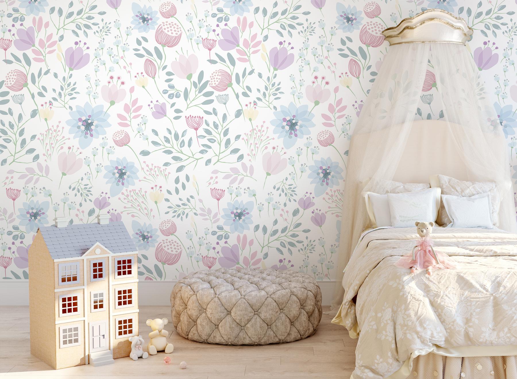 Delicate Floral Bloom Wallpaper Mural