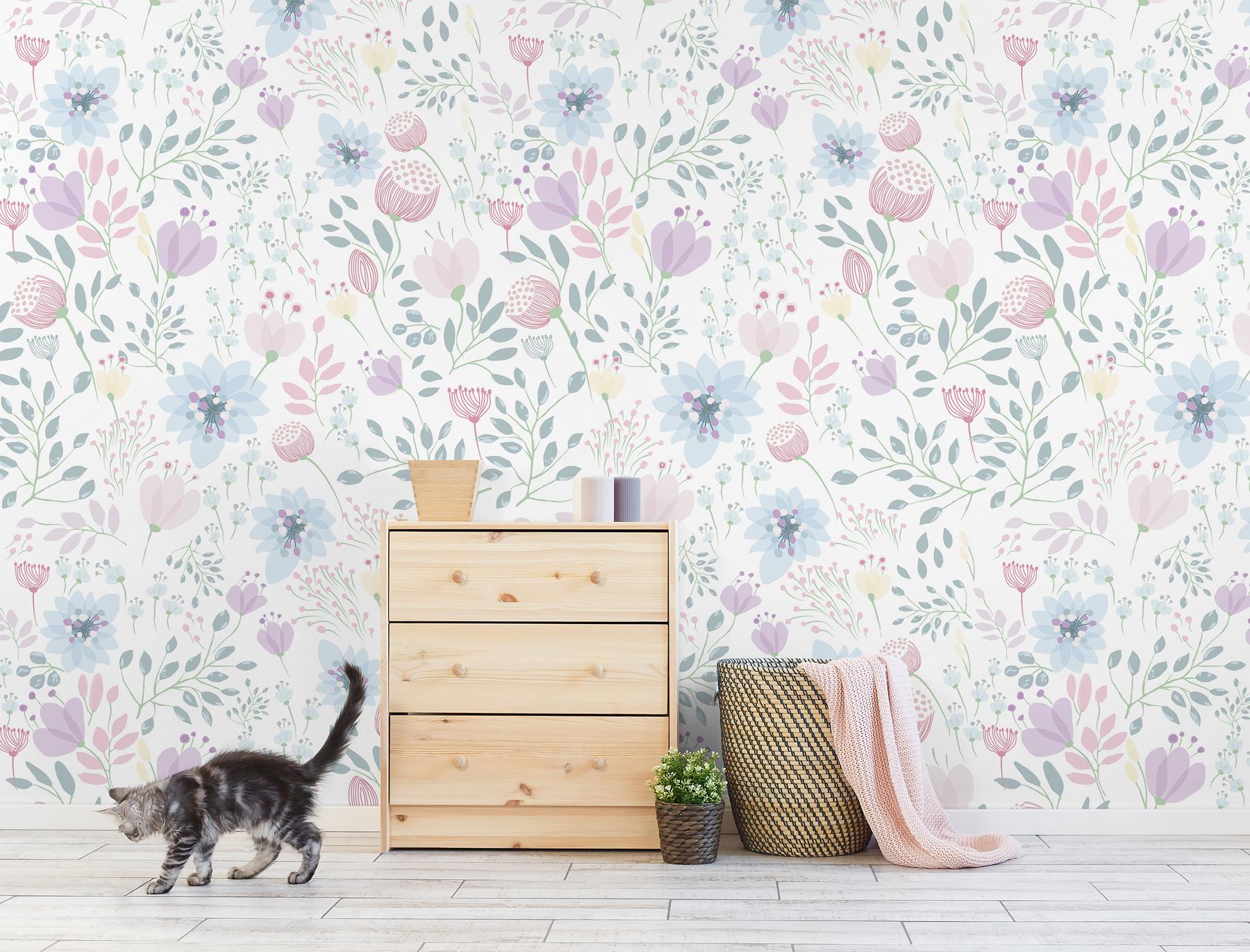 Delicate Floral Bloom Wallpaper Mural