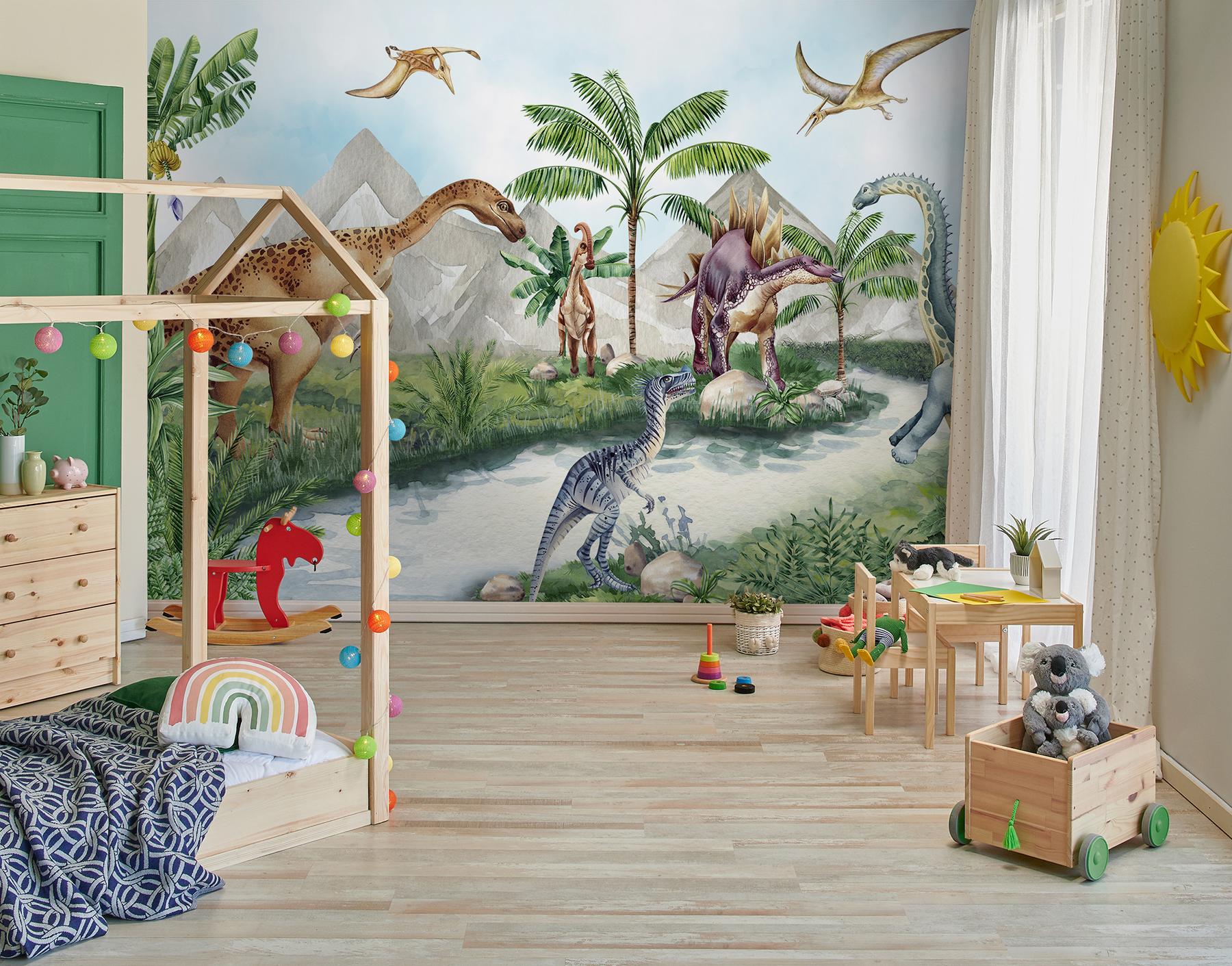 Enchanted Dinosaur Park Kids Wallpaper Mural
