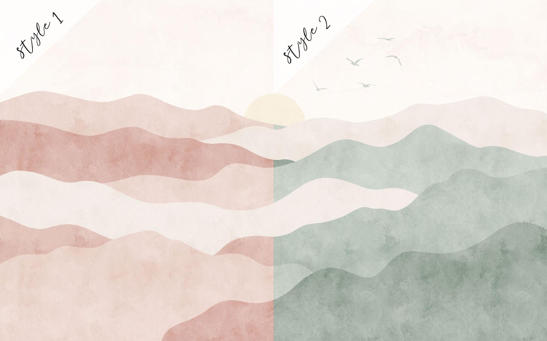 Soothing Waves and Sunrise Wallpaper Mural