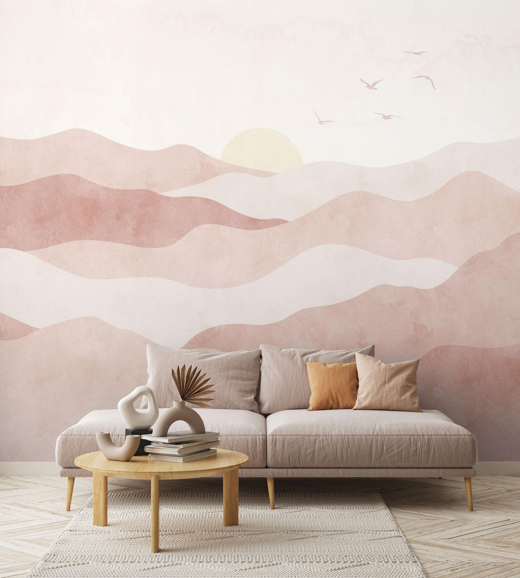Soothing Waves and Sunrise Wallpaper Mural