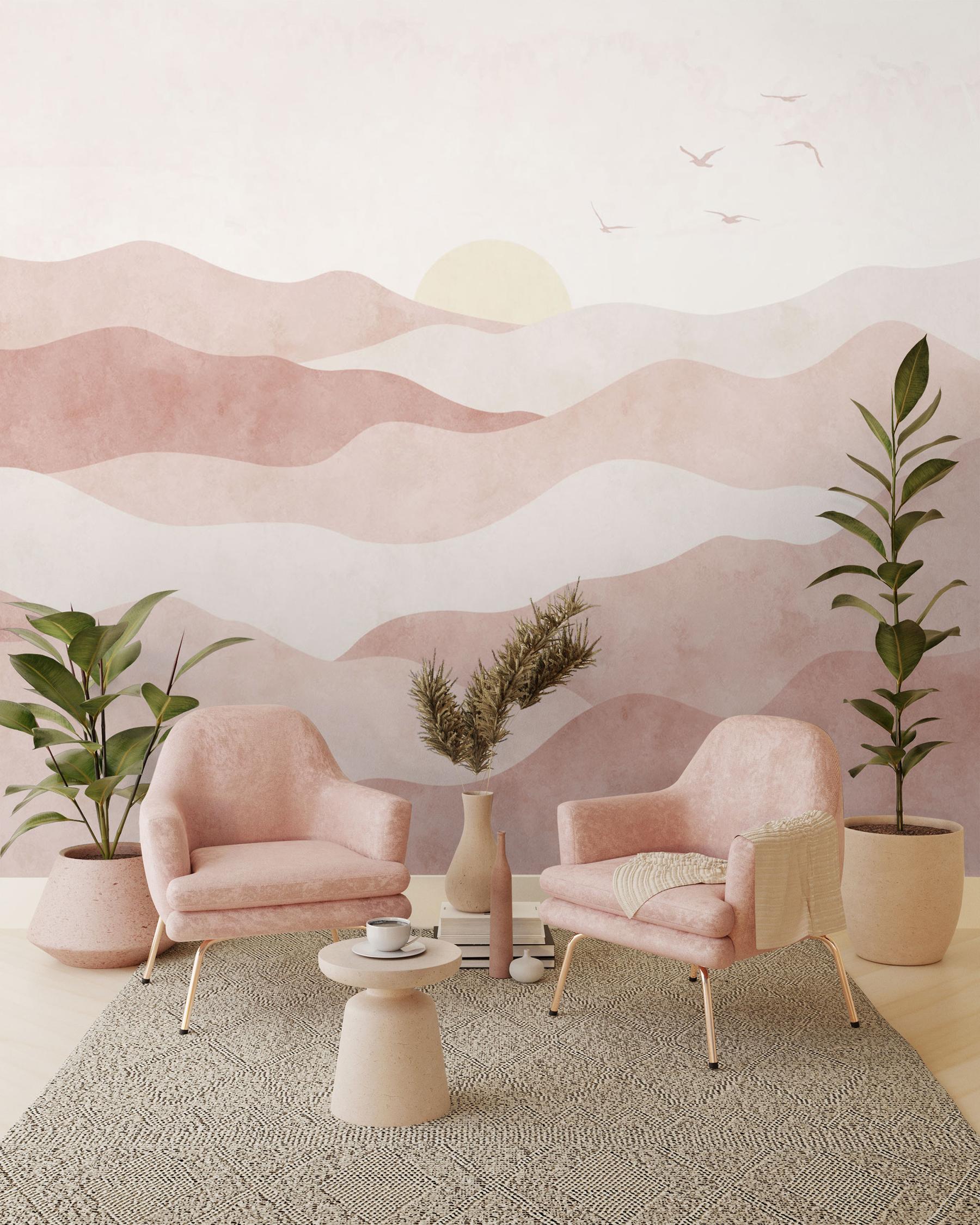 Soothing Waves and Sunrise Wallpaper Mural