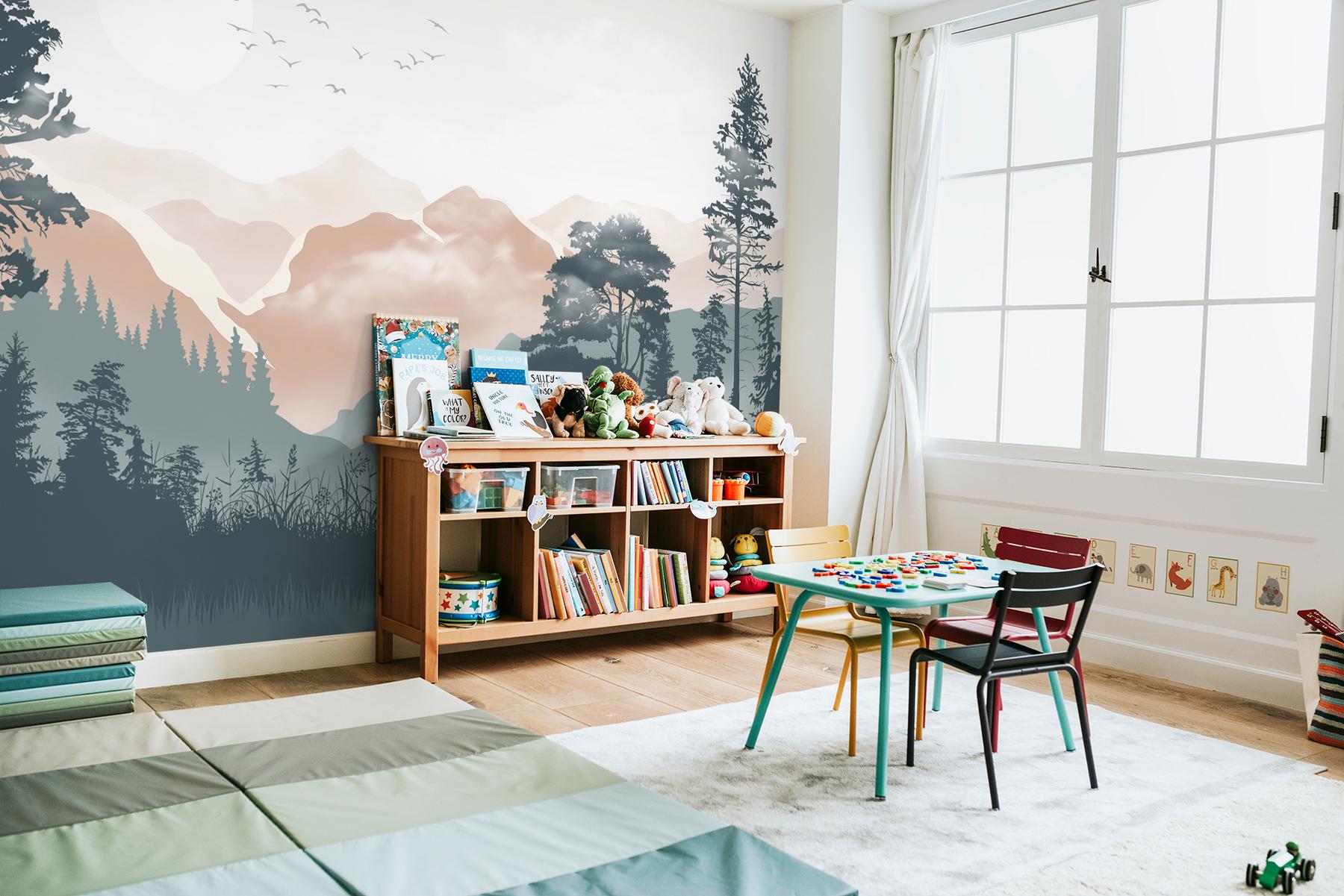 Sunrise Over Valleys and Jungle Wallpaper Mural