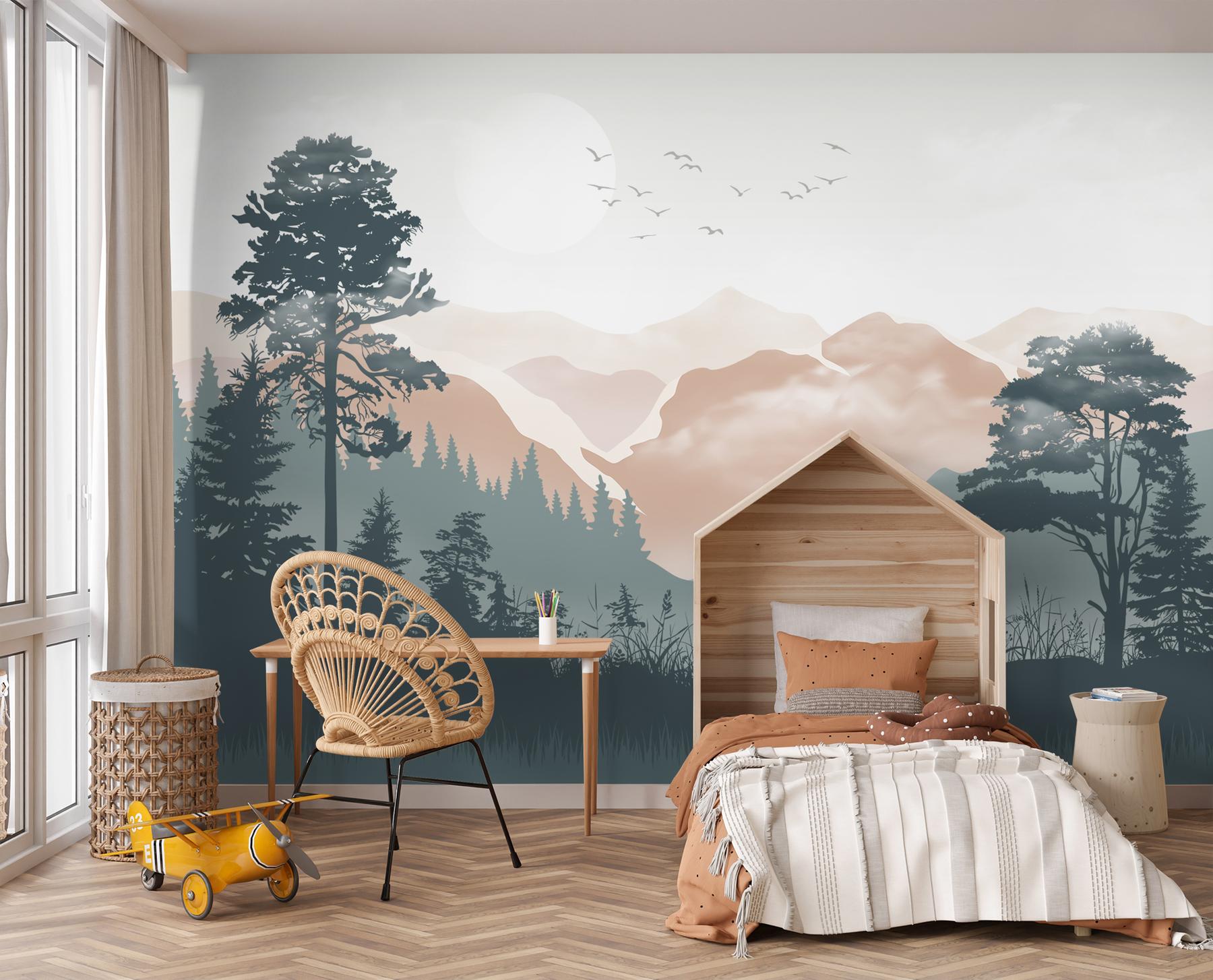 Sunrise Over Valleys and Jungle Wallpaper Mural