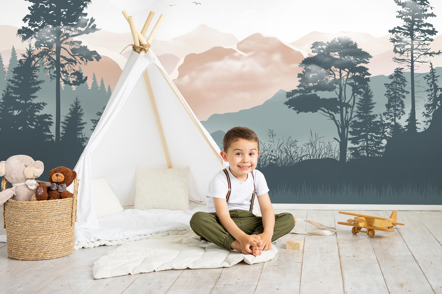 Sunrise Over Valleys and Jungle Wallpaper Mural