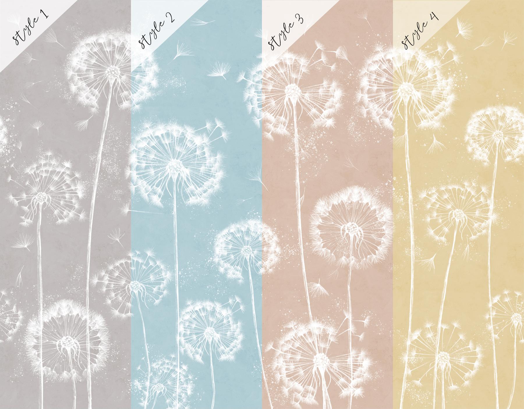 Serene Dandelion Wisps Kids Room Wallpaper