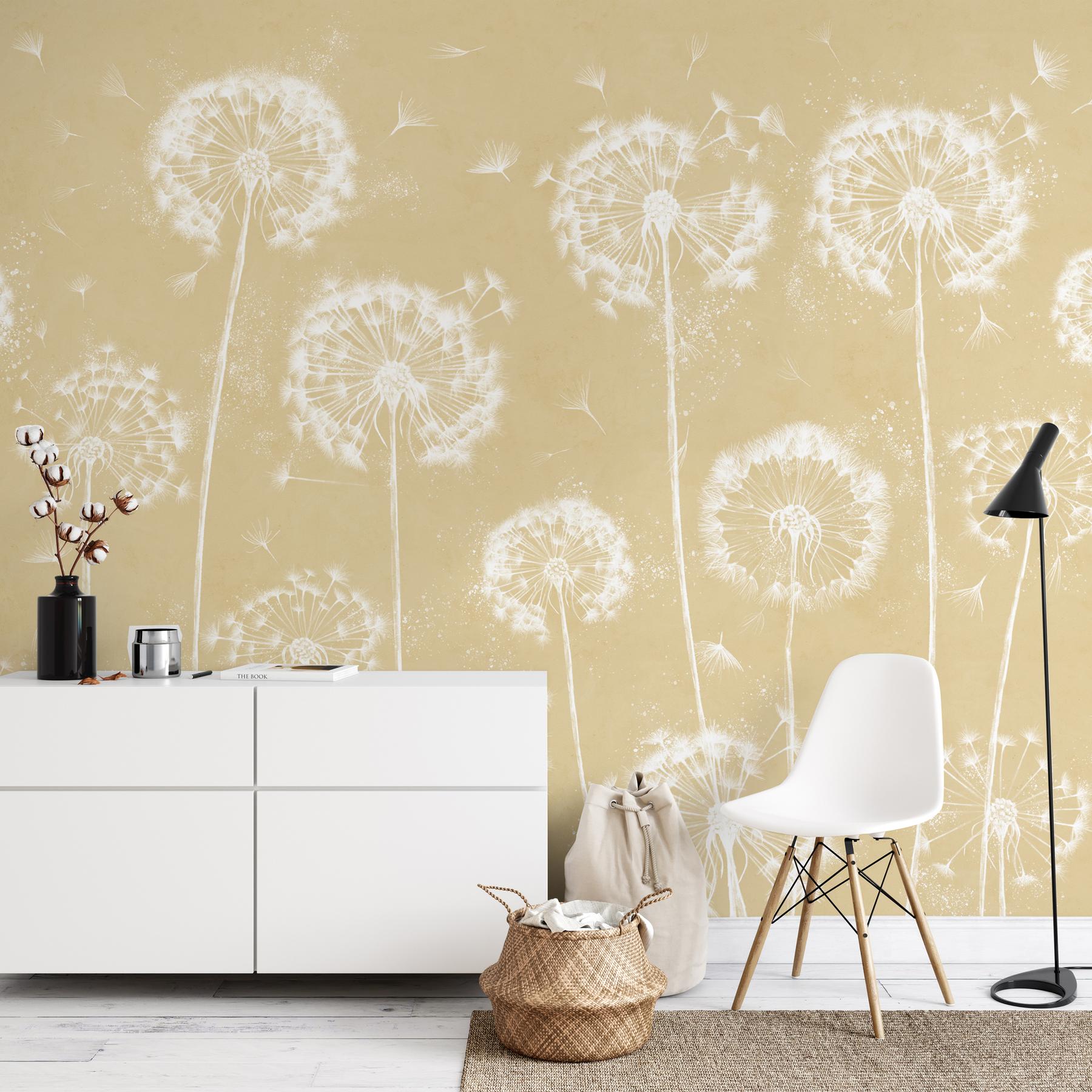Serene Dandelion Wisps Kids Room Wallpaper