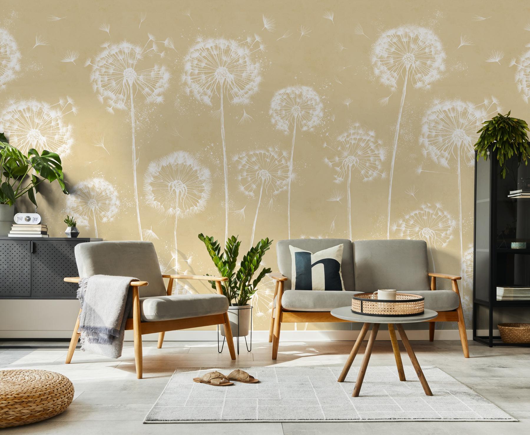 Serene Dandelion Wisps Kids Room Wallpaper