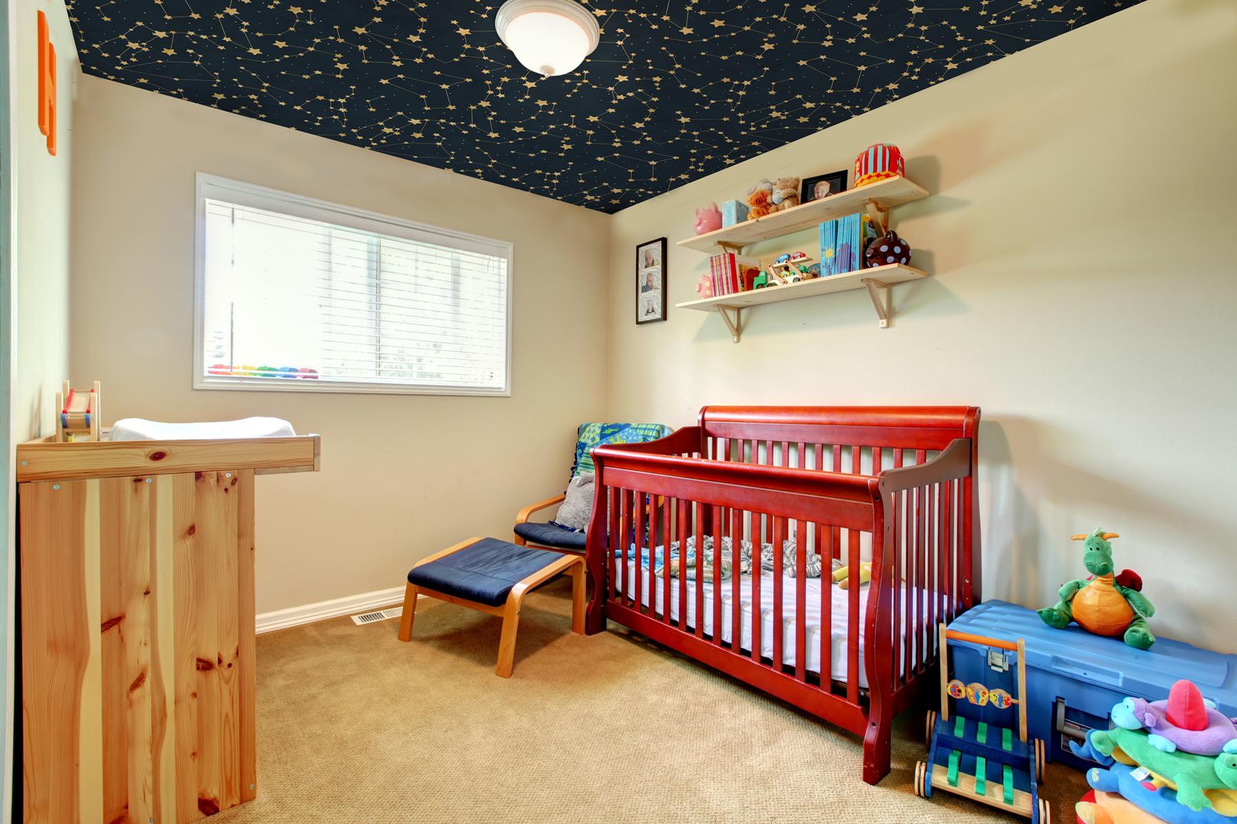 Astronomical Star Patterns Kids Room Wallpaper
