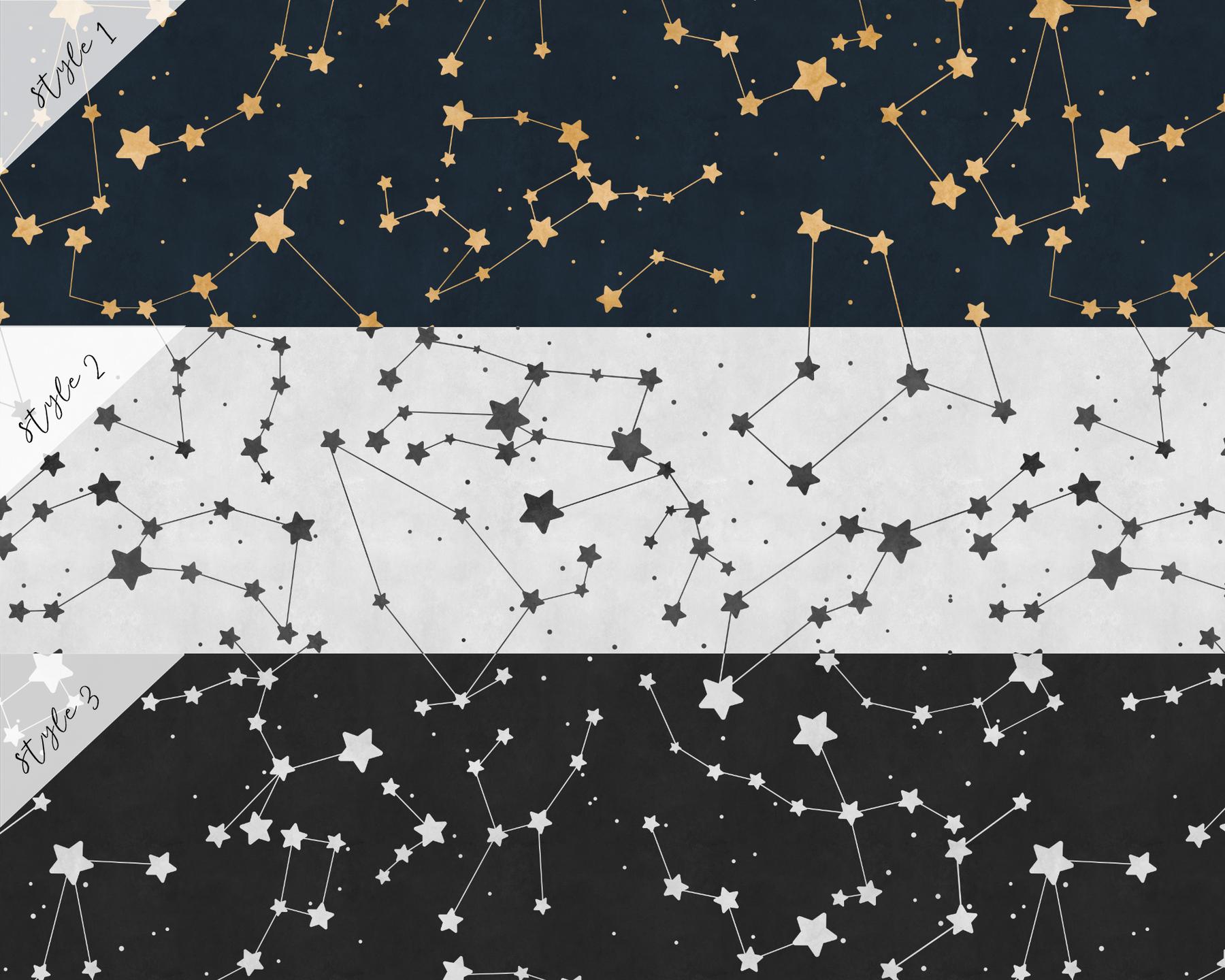 Astronomical Star Patterns Kids Room Wallpaper