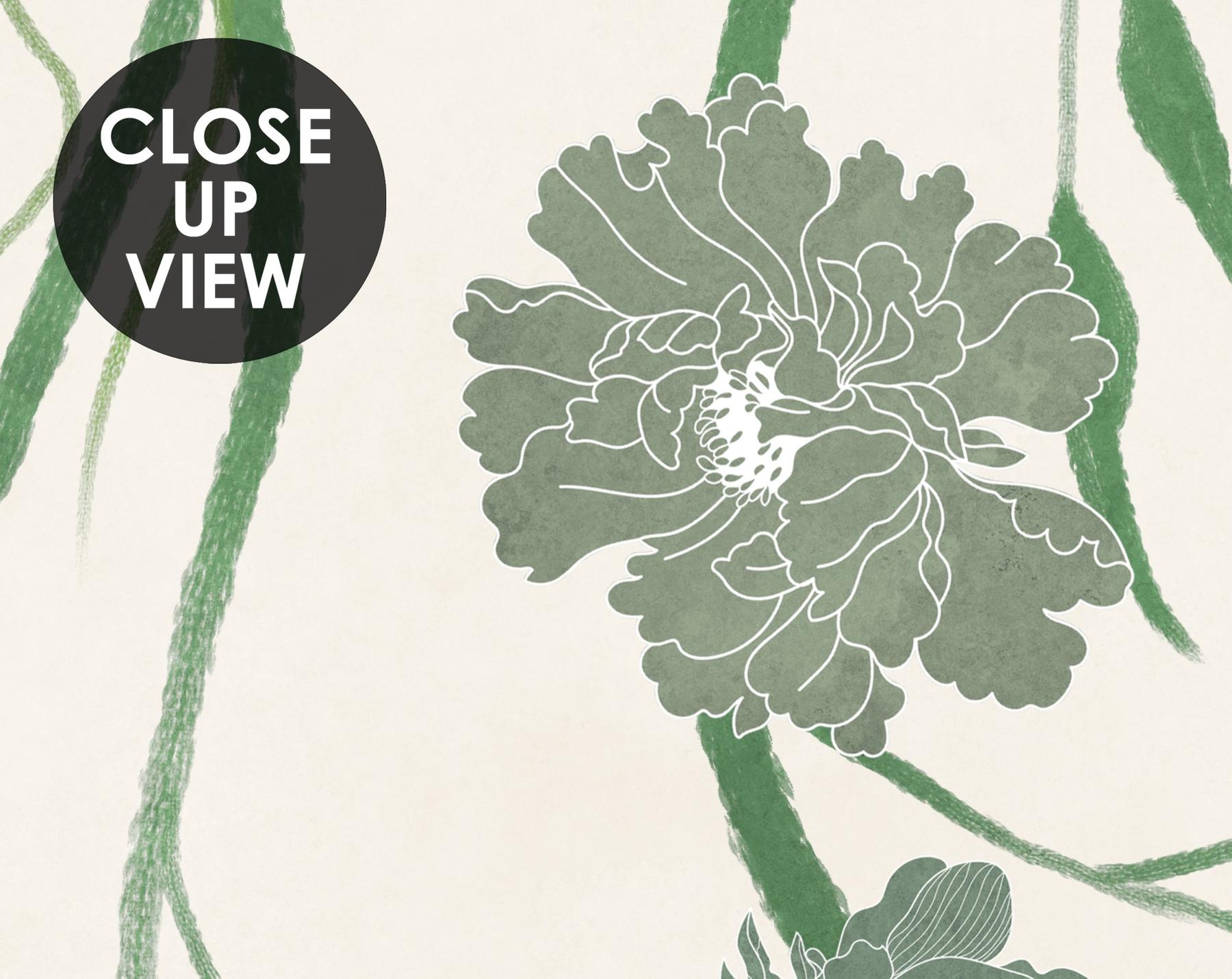 Floral Cascade and Birds Wallpaper Mural