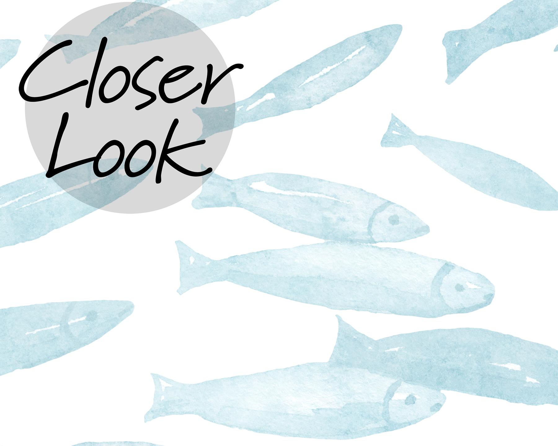 Serene Watercolor Fish Pattern Wallpaper Mural