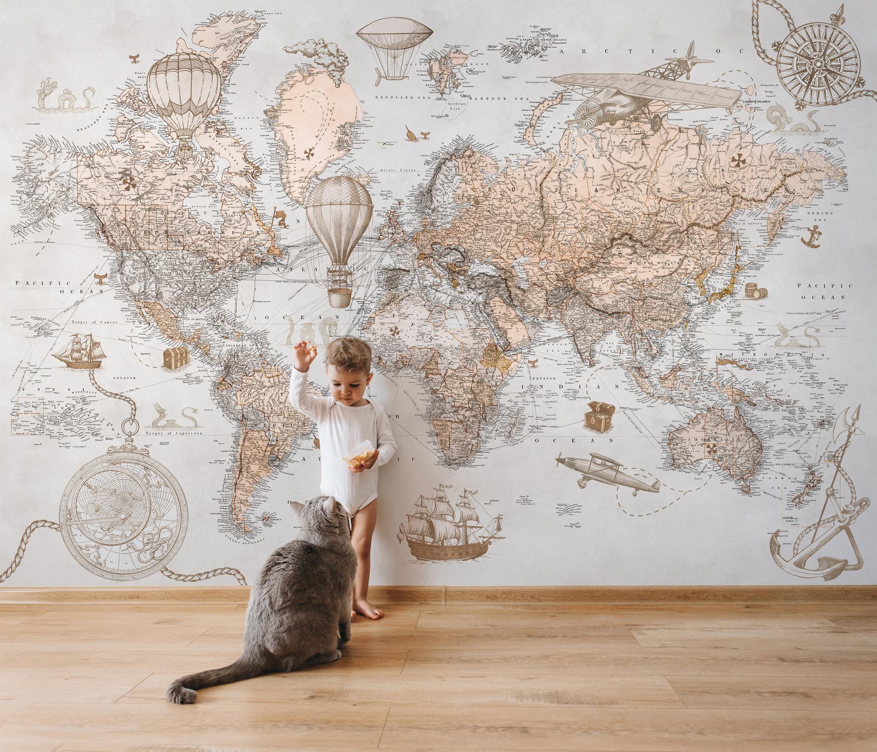 Kids Treasure Map Wallpaper Mural