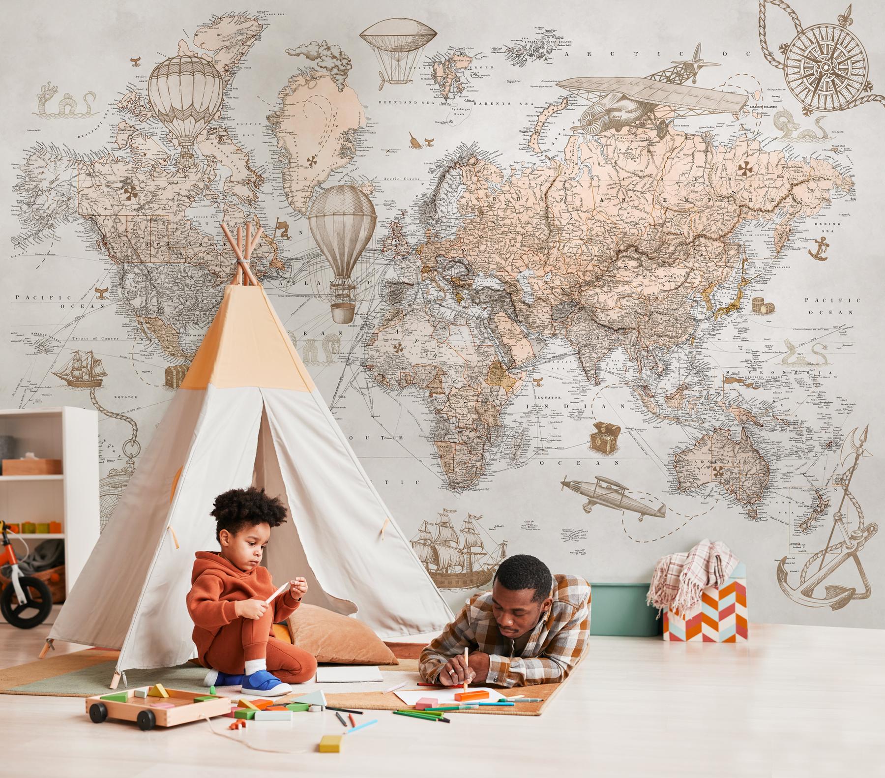 Kids Treasure Map Wallpaper Mural