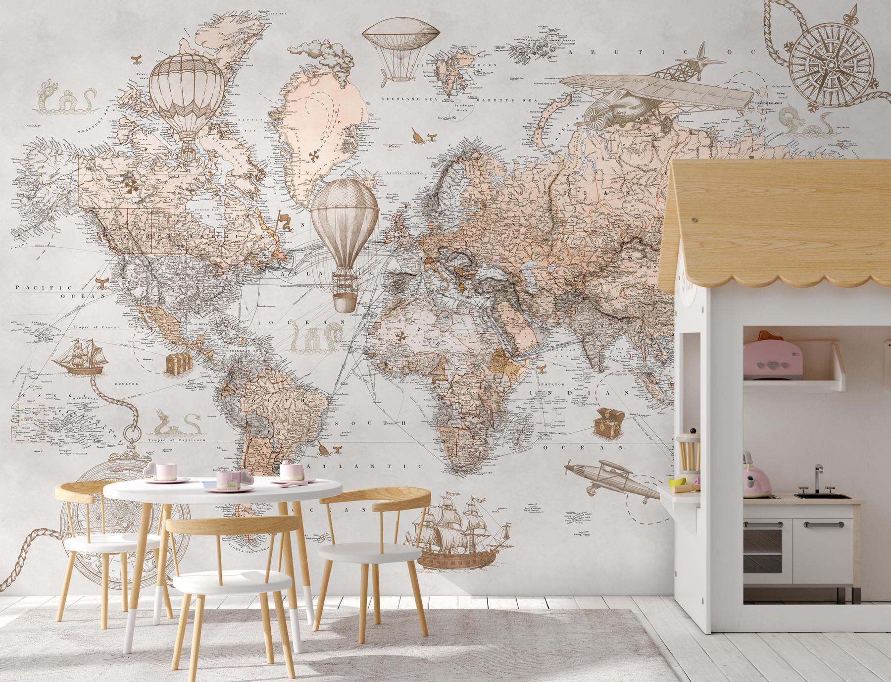 Kids Treasure Map Wallpaper Mural