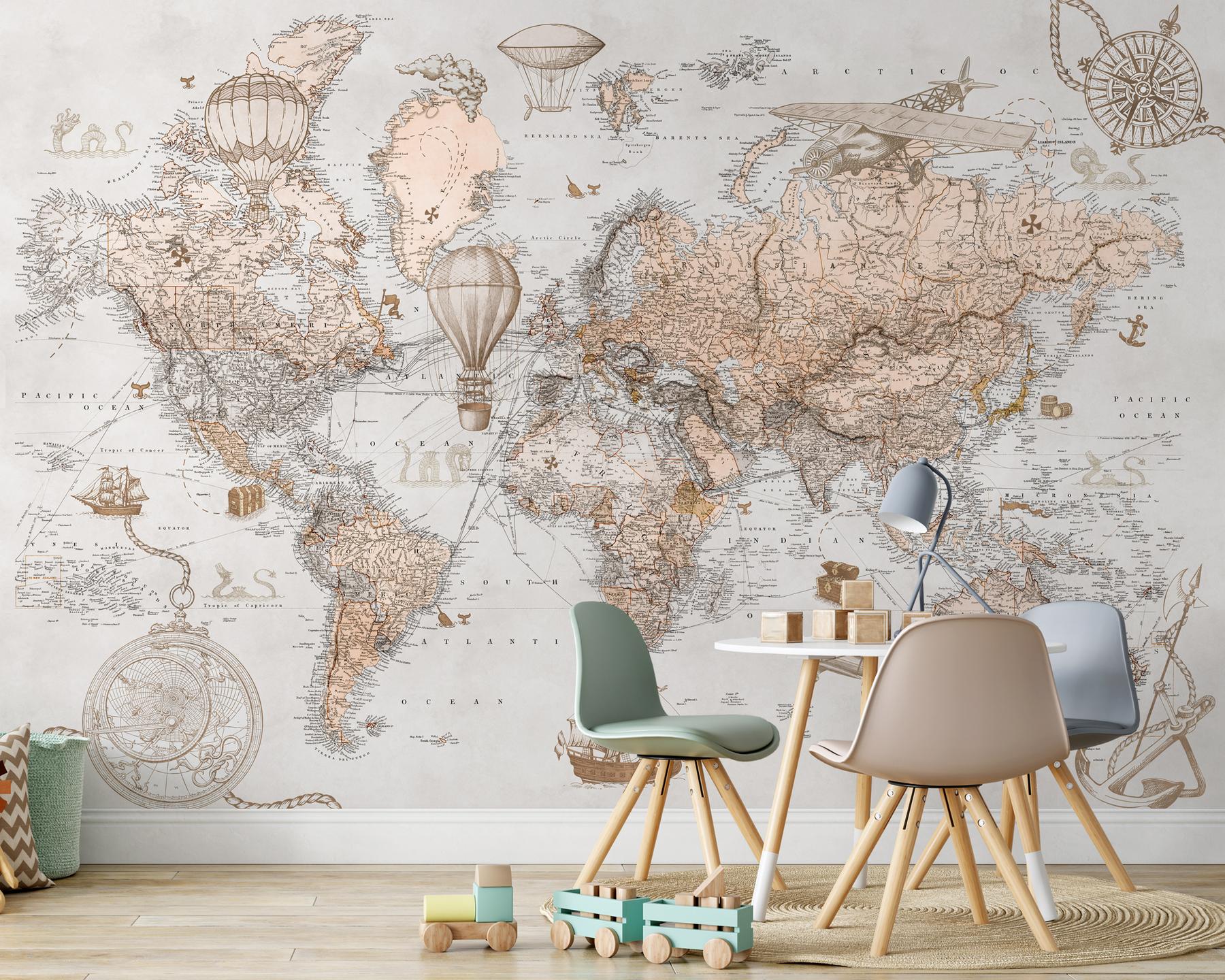 Kids Treasure Map Wallpaper Mural