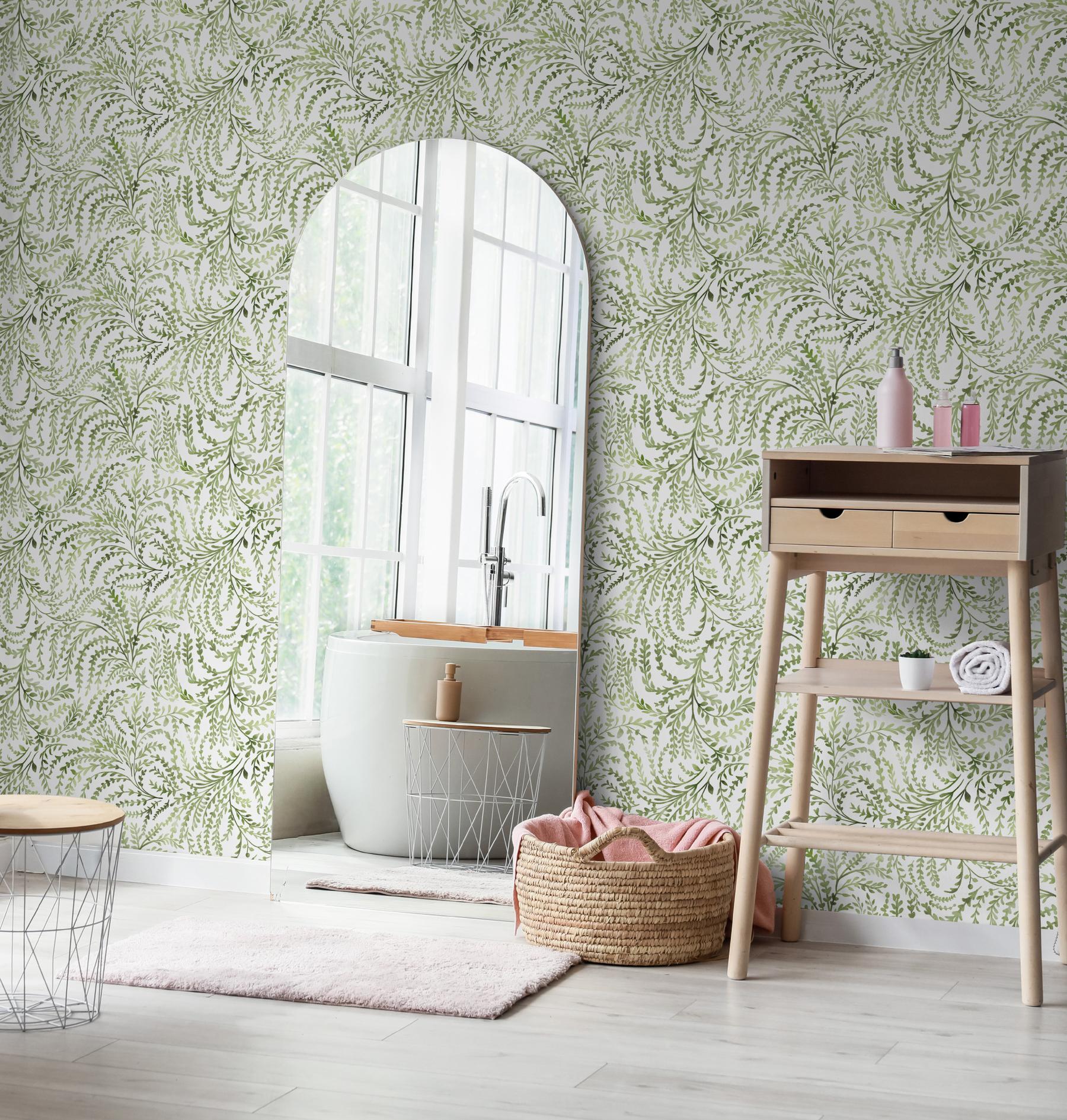 Lush Fern Leaf Pattern Wallpaper Mural