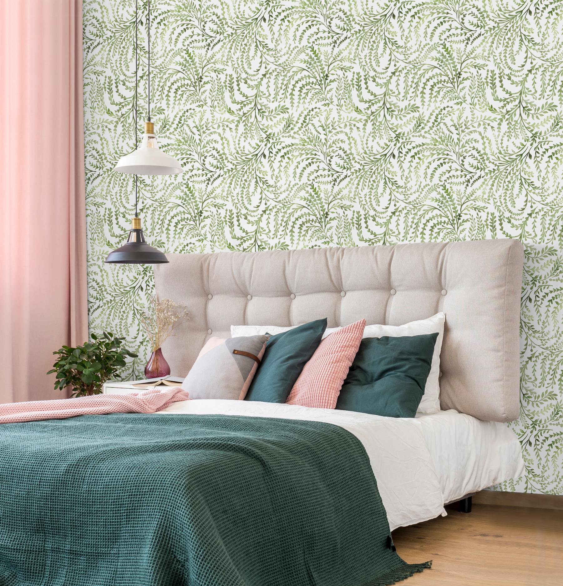 Lush Fern Leaf Pattern Wallpaper Mural