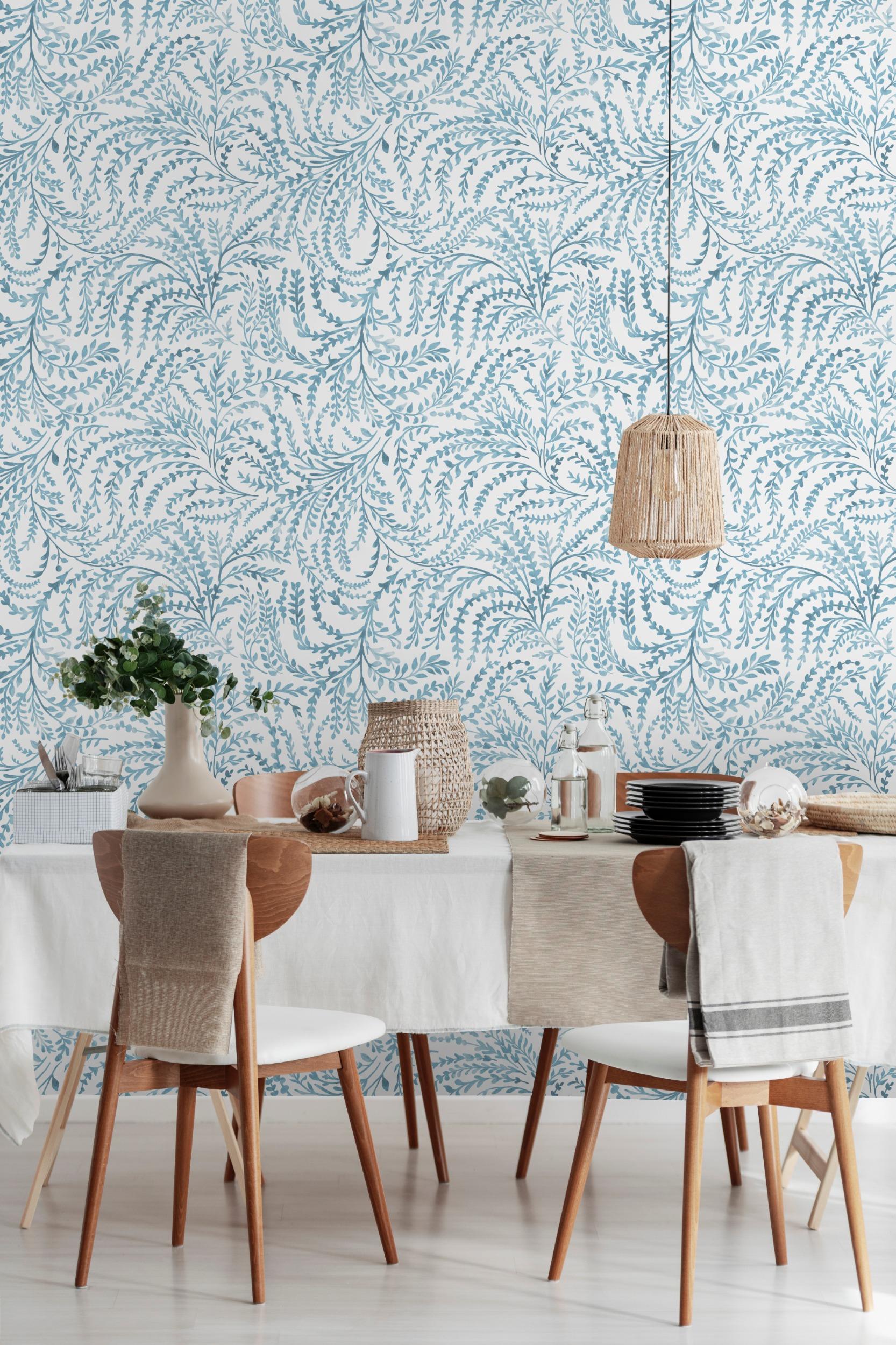 Lush Fern Leaf Pattern Wallpaper Mural