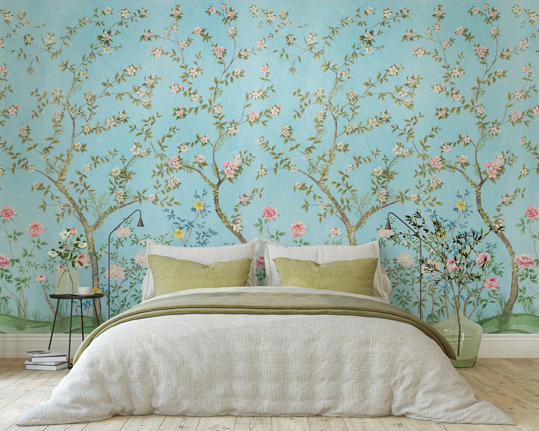 Soothing Forest and Flowers Wallpaper Mural