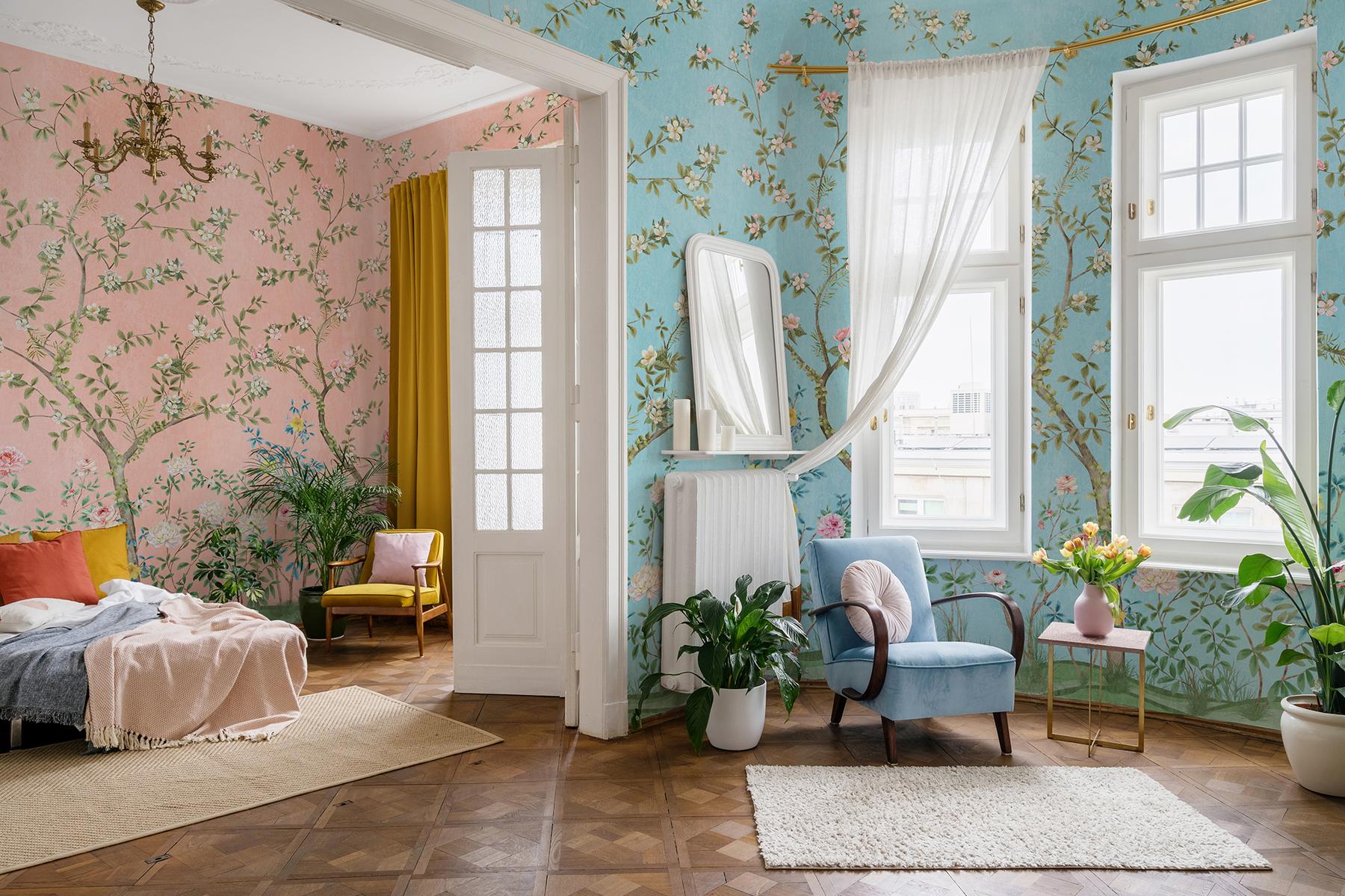 Soothing Forest and Flowers Wallpaper Mural