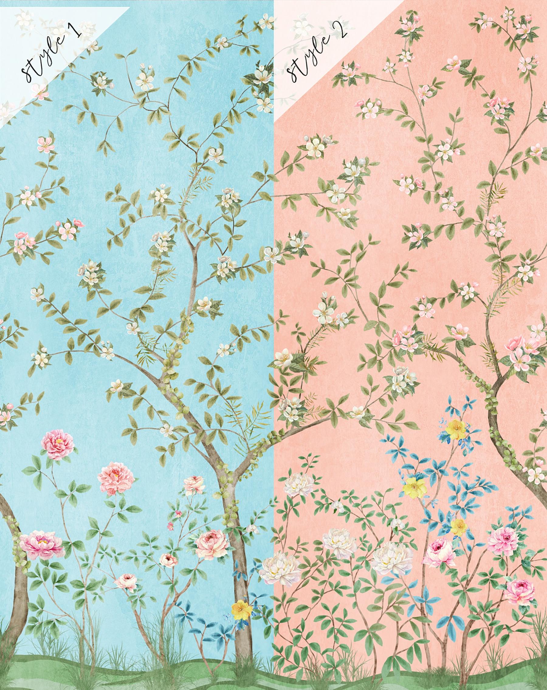 Soothing Forest and Flowers Wallpaper Mural