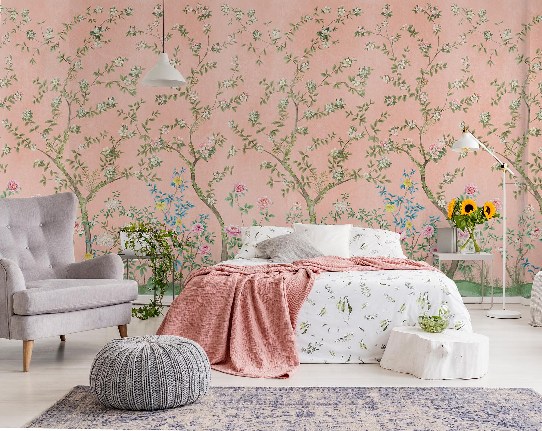 Soothing Forest and Flowers Wallpaper Mural