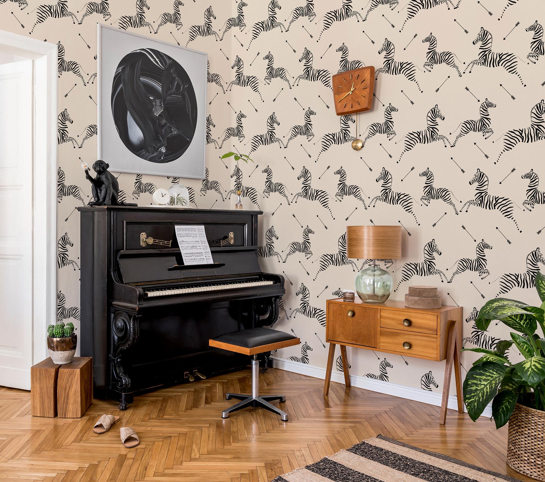 Wildlife Zebra with Arrows Wallpaper Mural