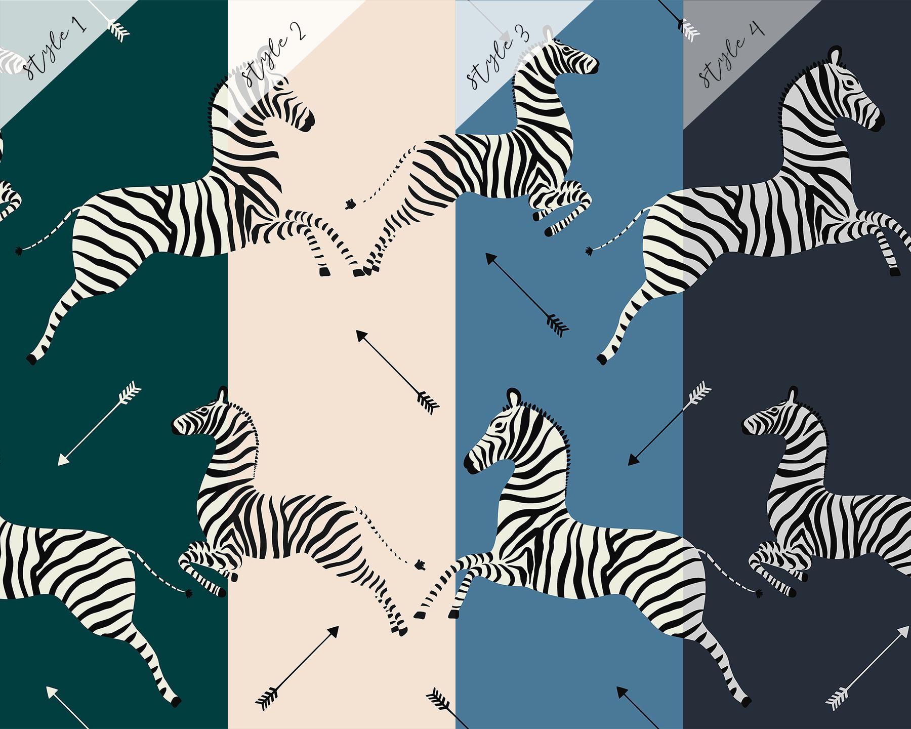 Wildlife Zebra with Arrows Wallpaper Mural