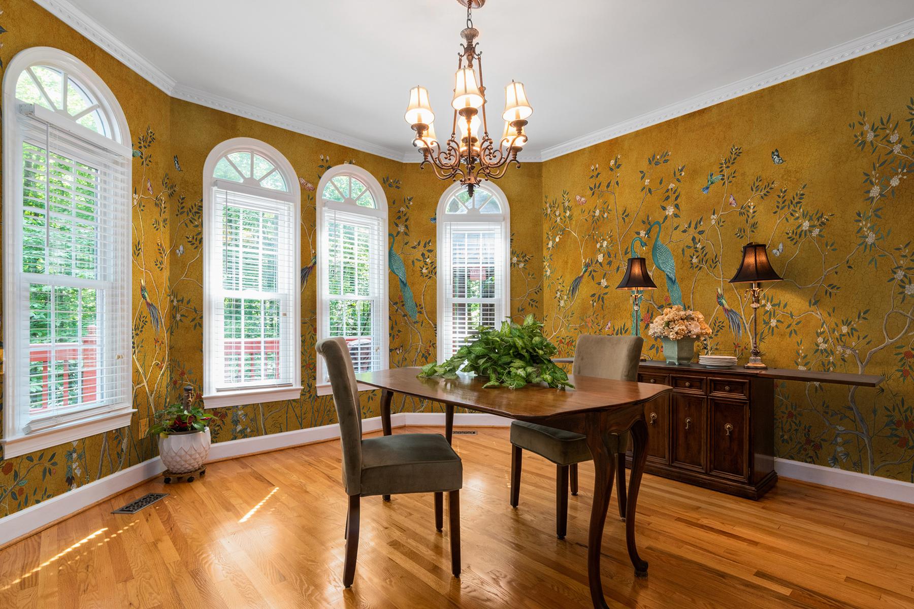 Chinoiserie Peacock and Blossom Wallpaper Mural