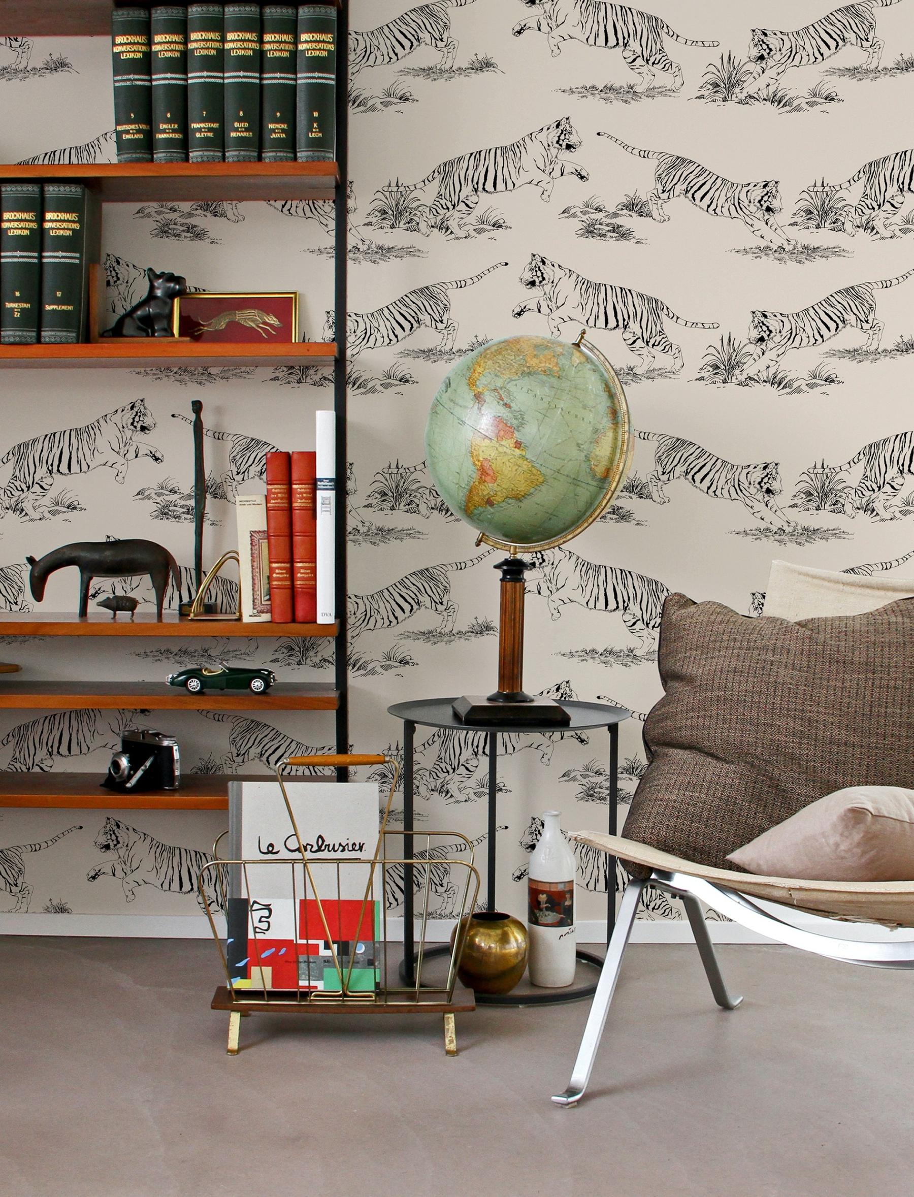 Wild Tiger Pattern Wallpaper Mural