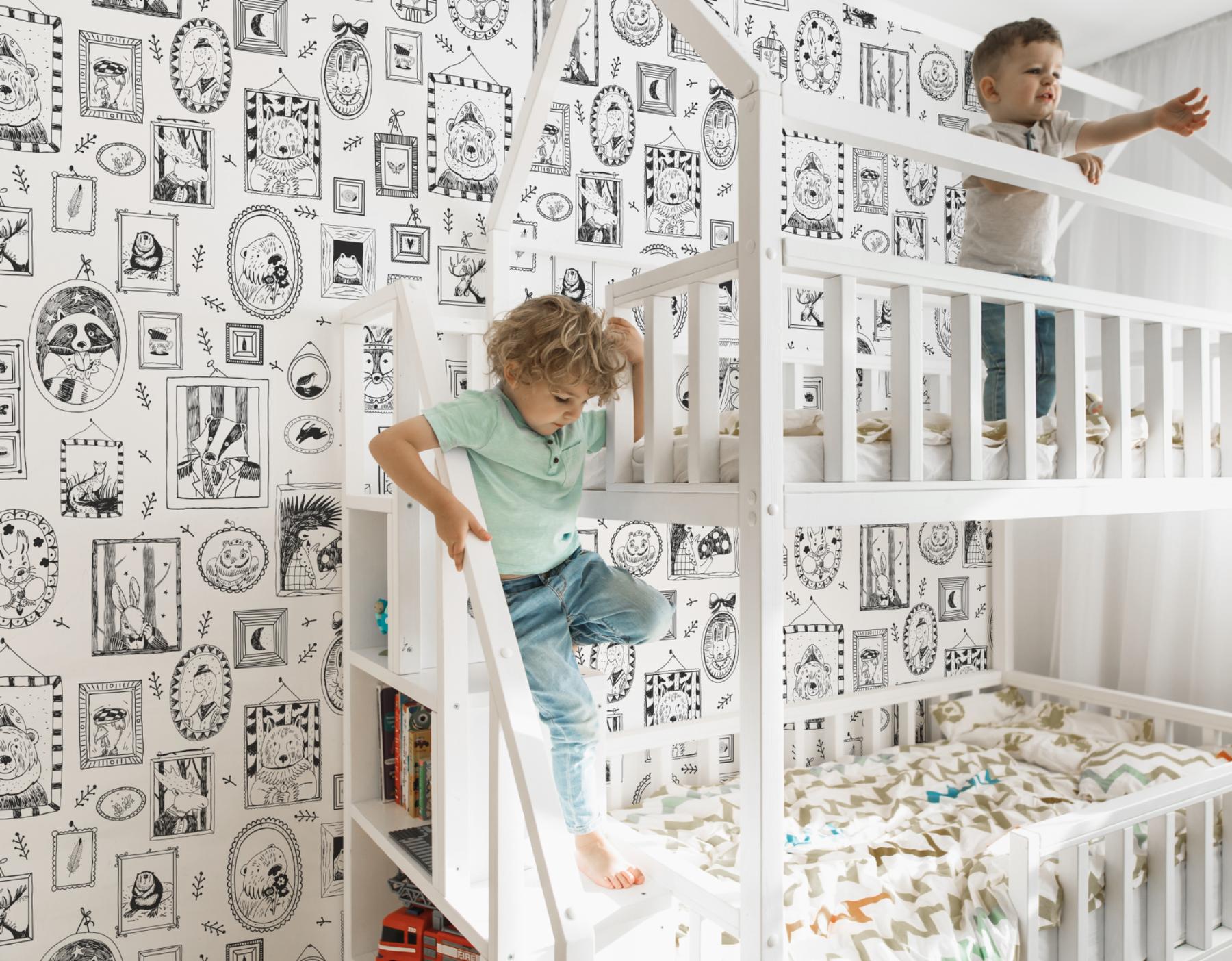 Sketchbook Nursery Animal Portraits Wallpaper Mural