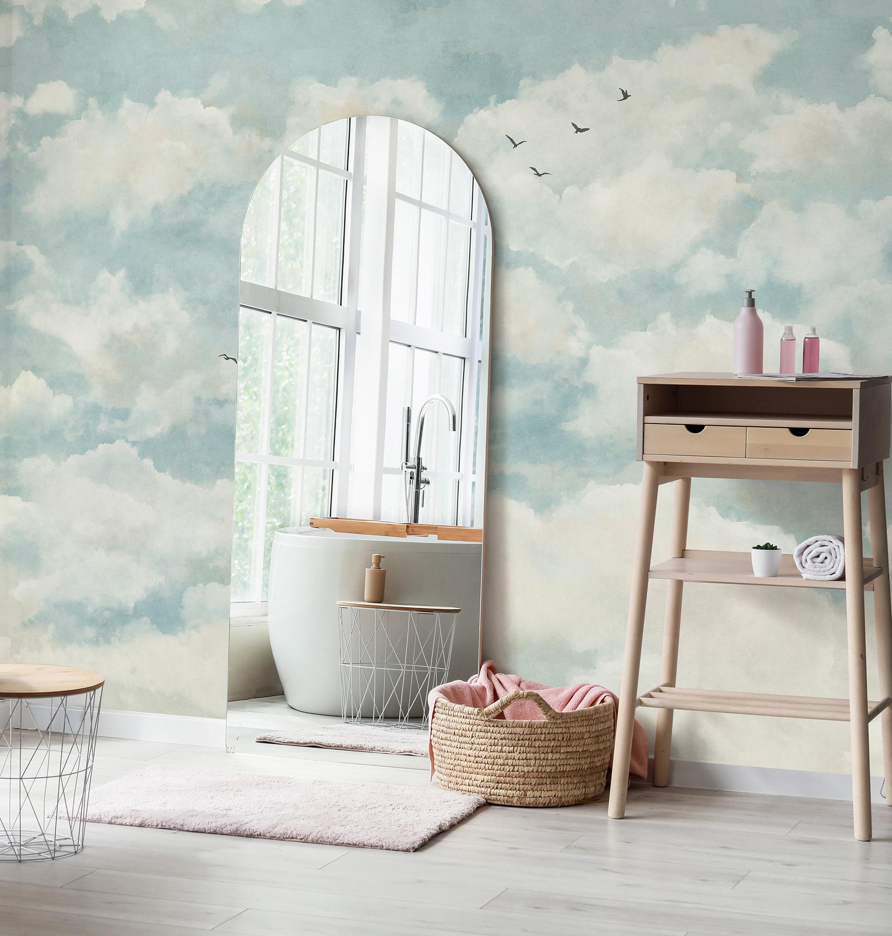 Soothing Skies Bird Flight Panoramic Wallpaper
