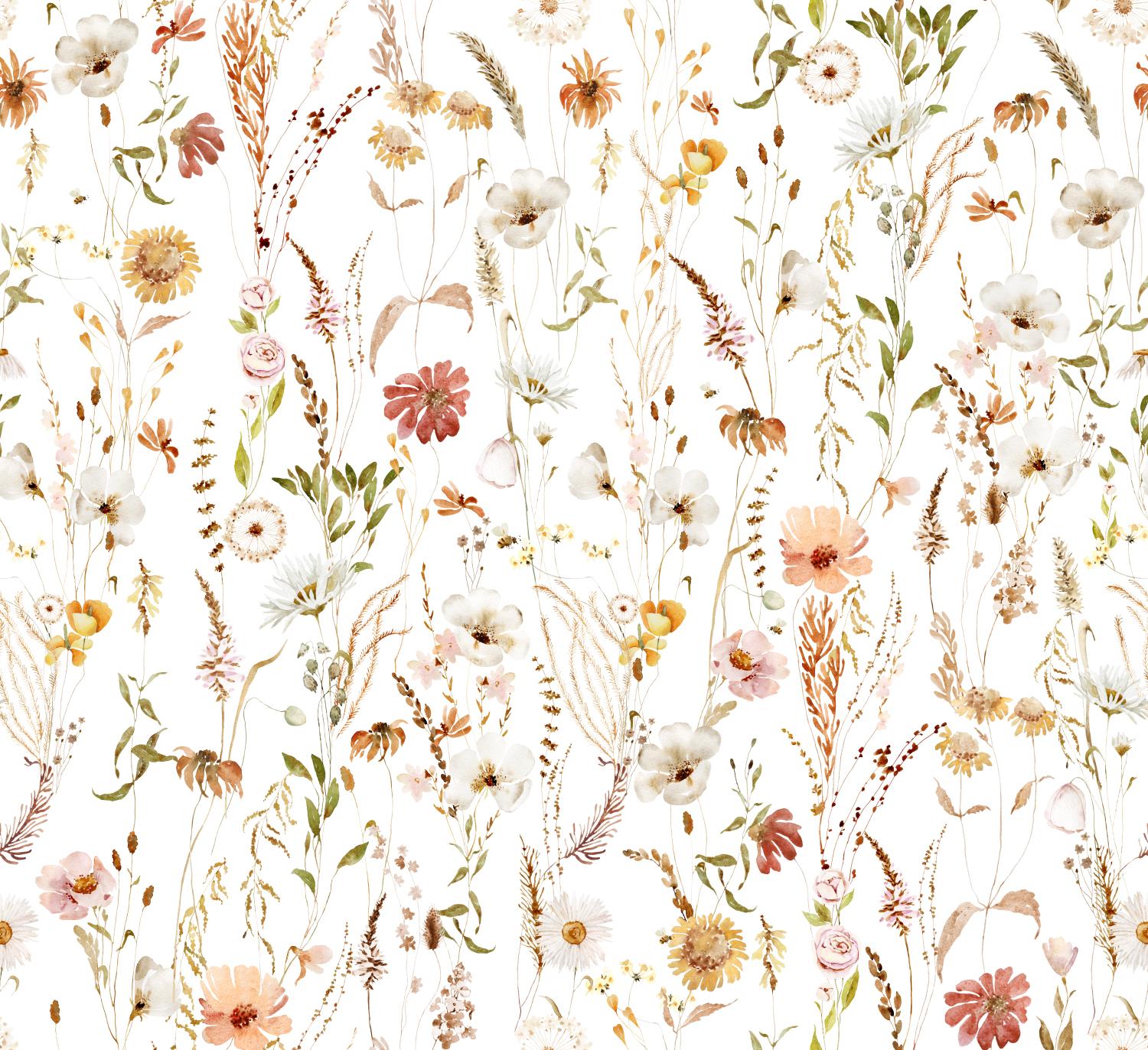Delicate Wild Bloom Garden Wallpaper Mural