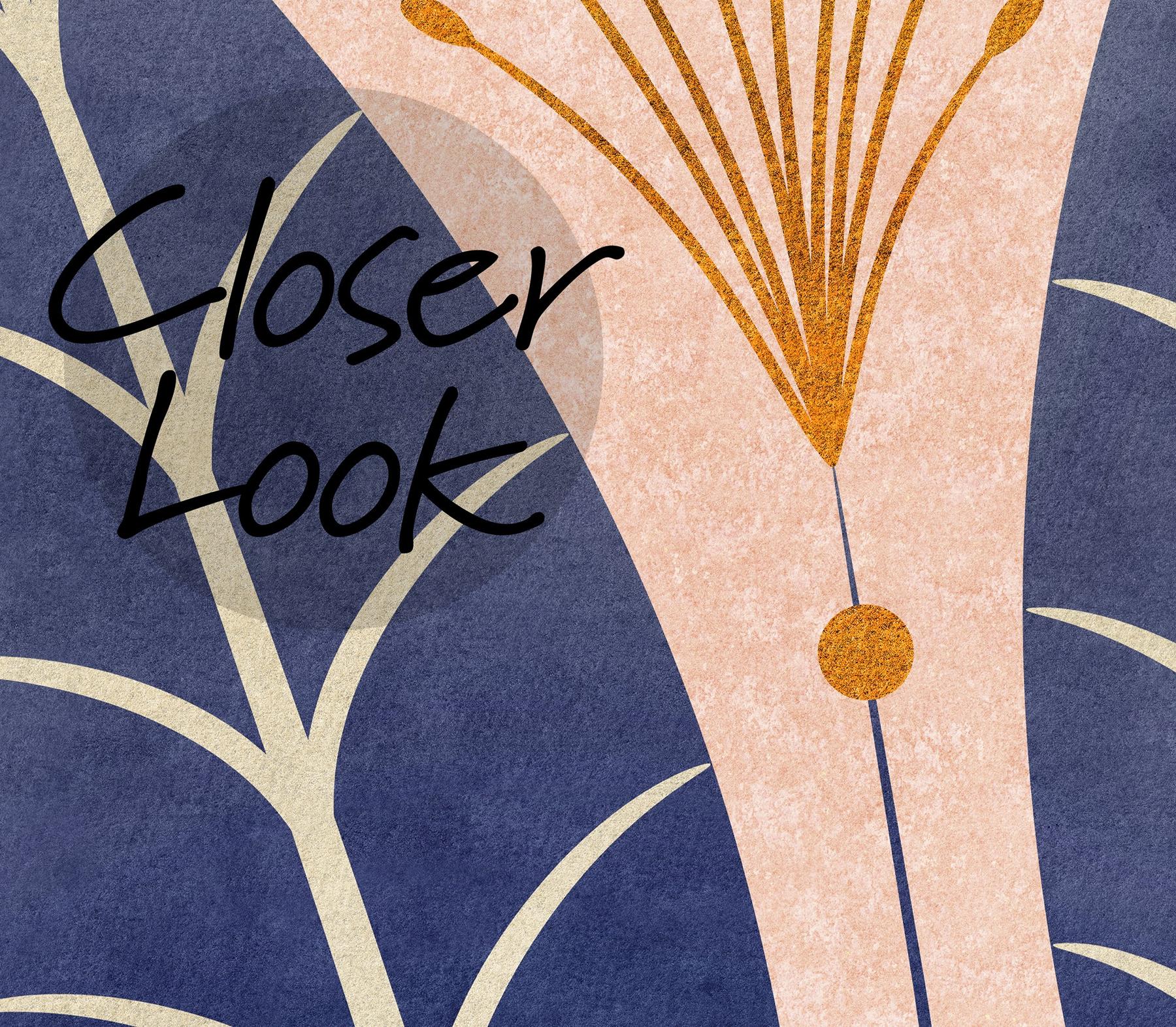 Elegant Fan Leaf Pattern Wallpaper Mural