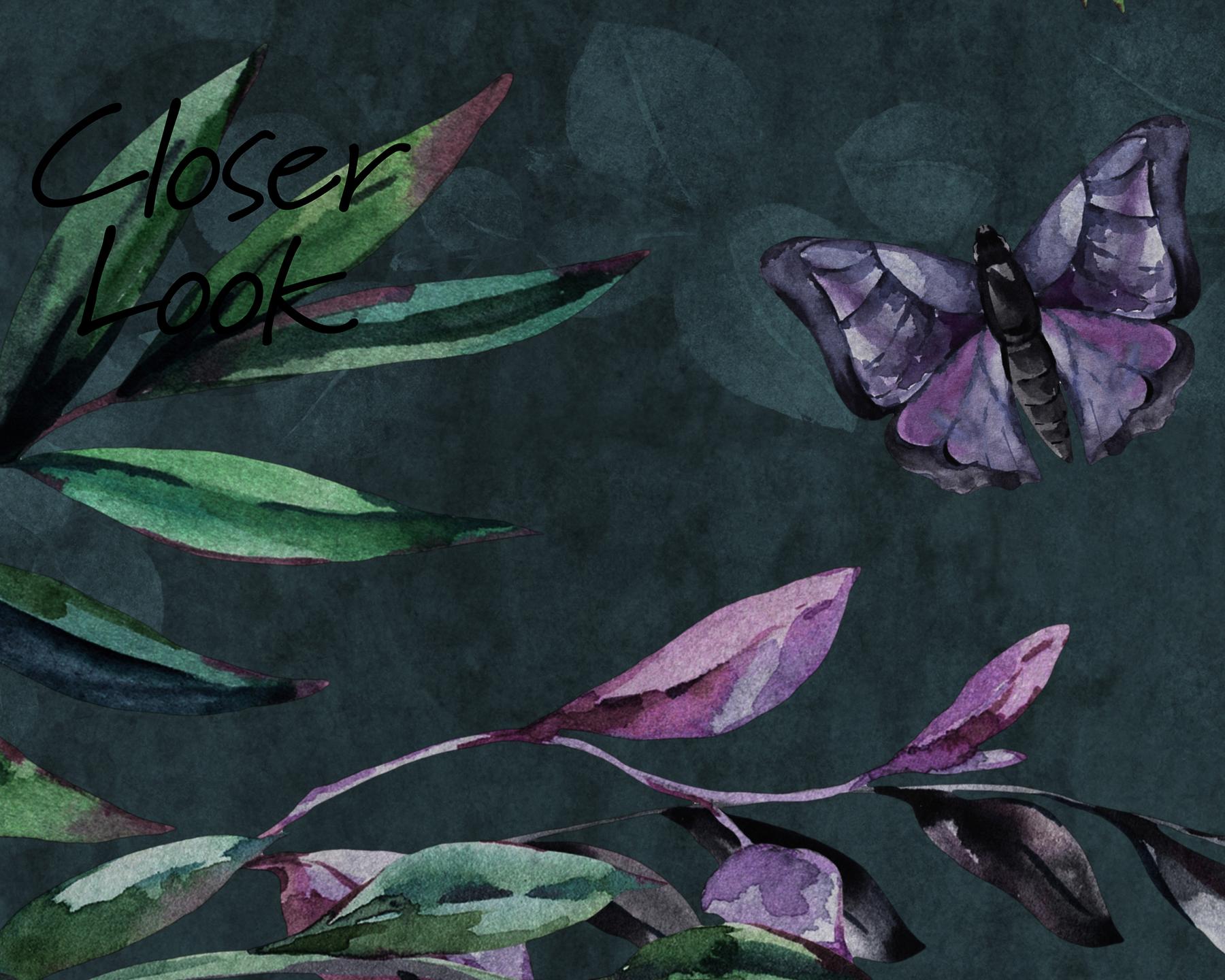 Midnight Floral Peacock Elegance Wallpaper Mural