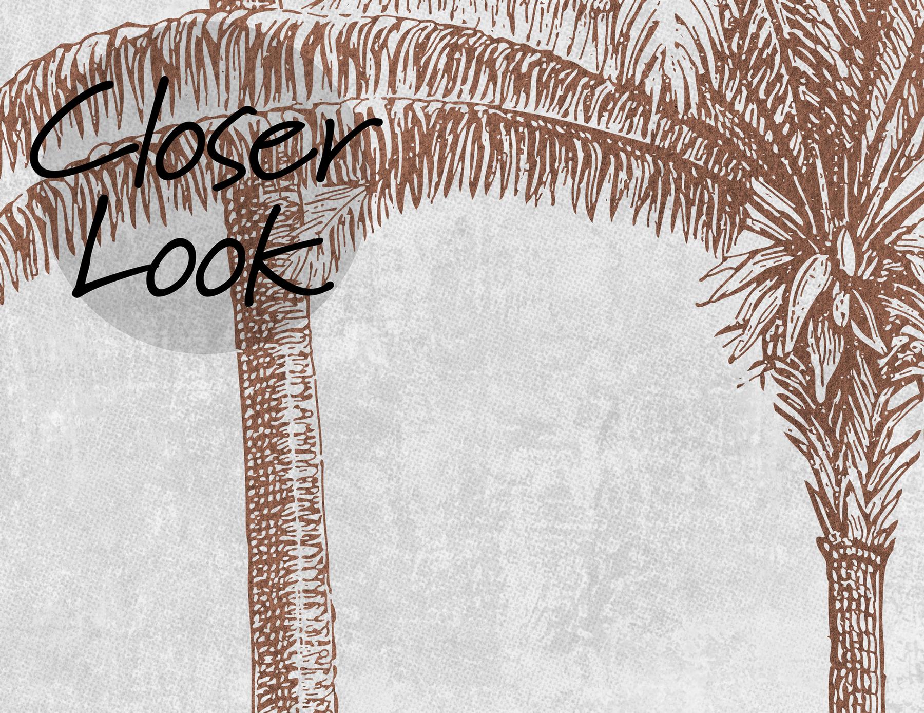 Vintage Sepia Palms Botanical Wallpaper Mural