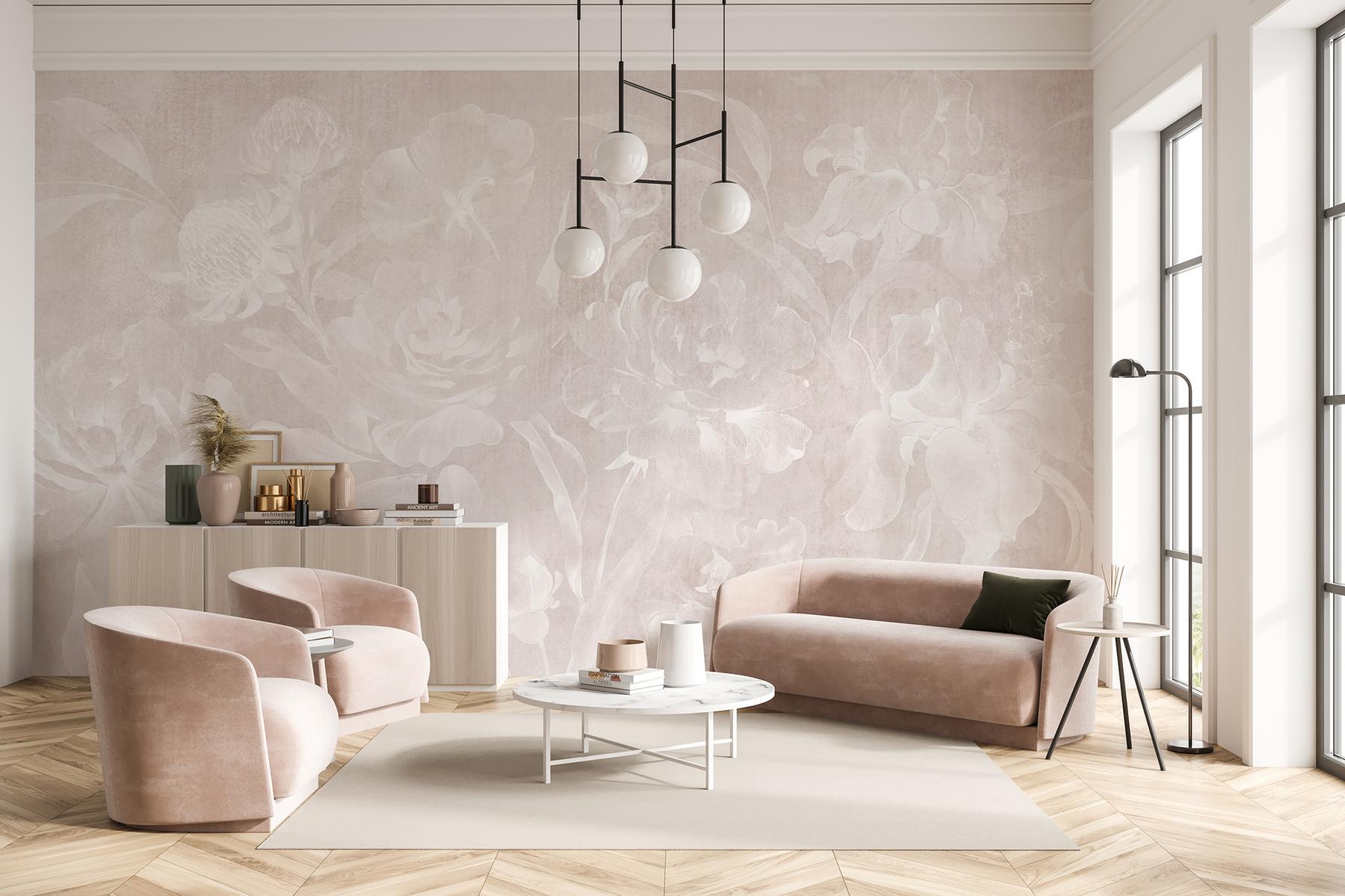 Soft Bohemian Elegance Flower Wallpaper Mural