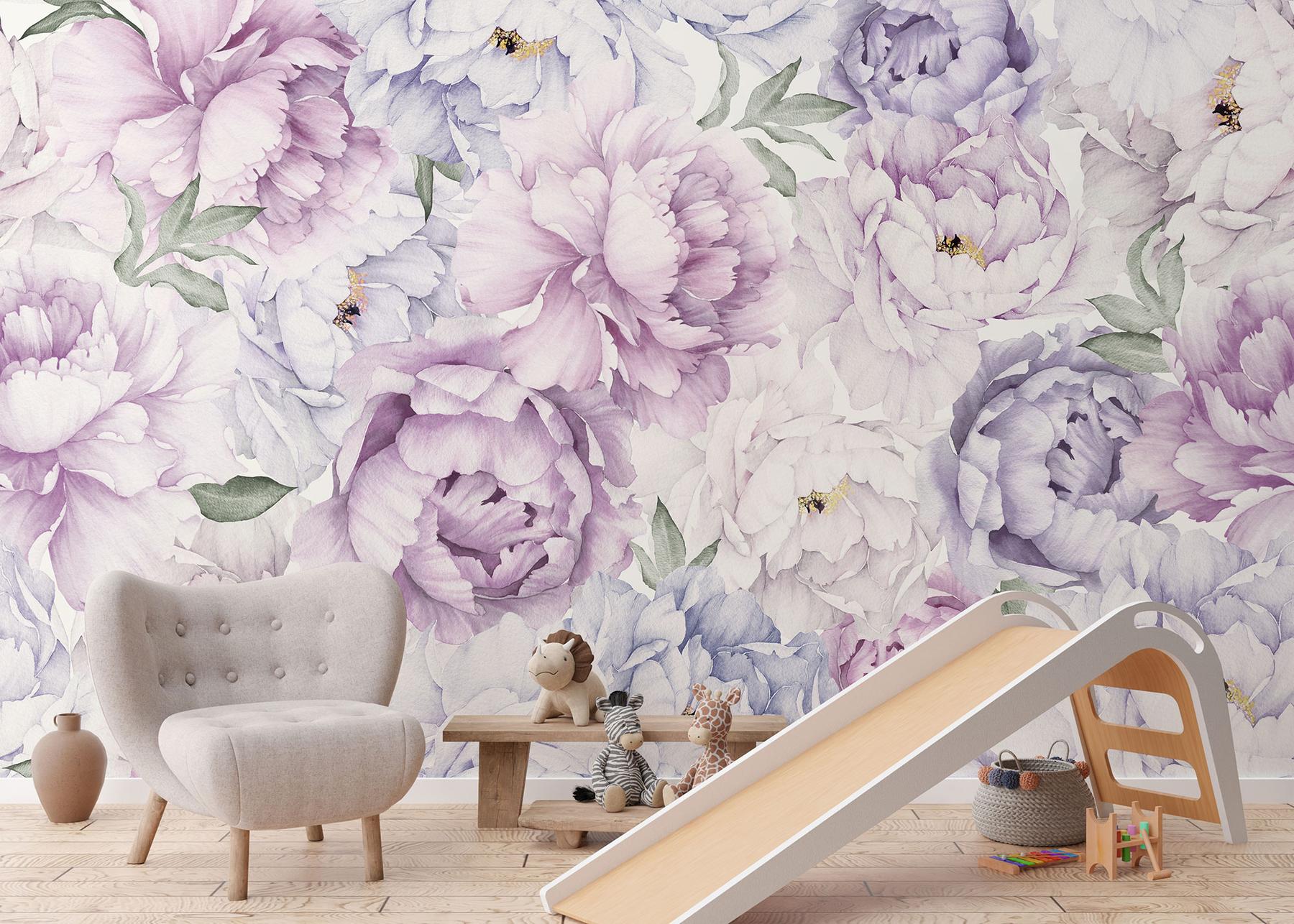 Elegant Peony Blossom Wallpaper Mural