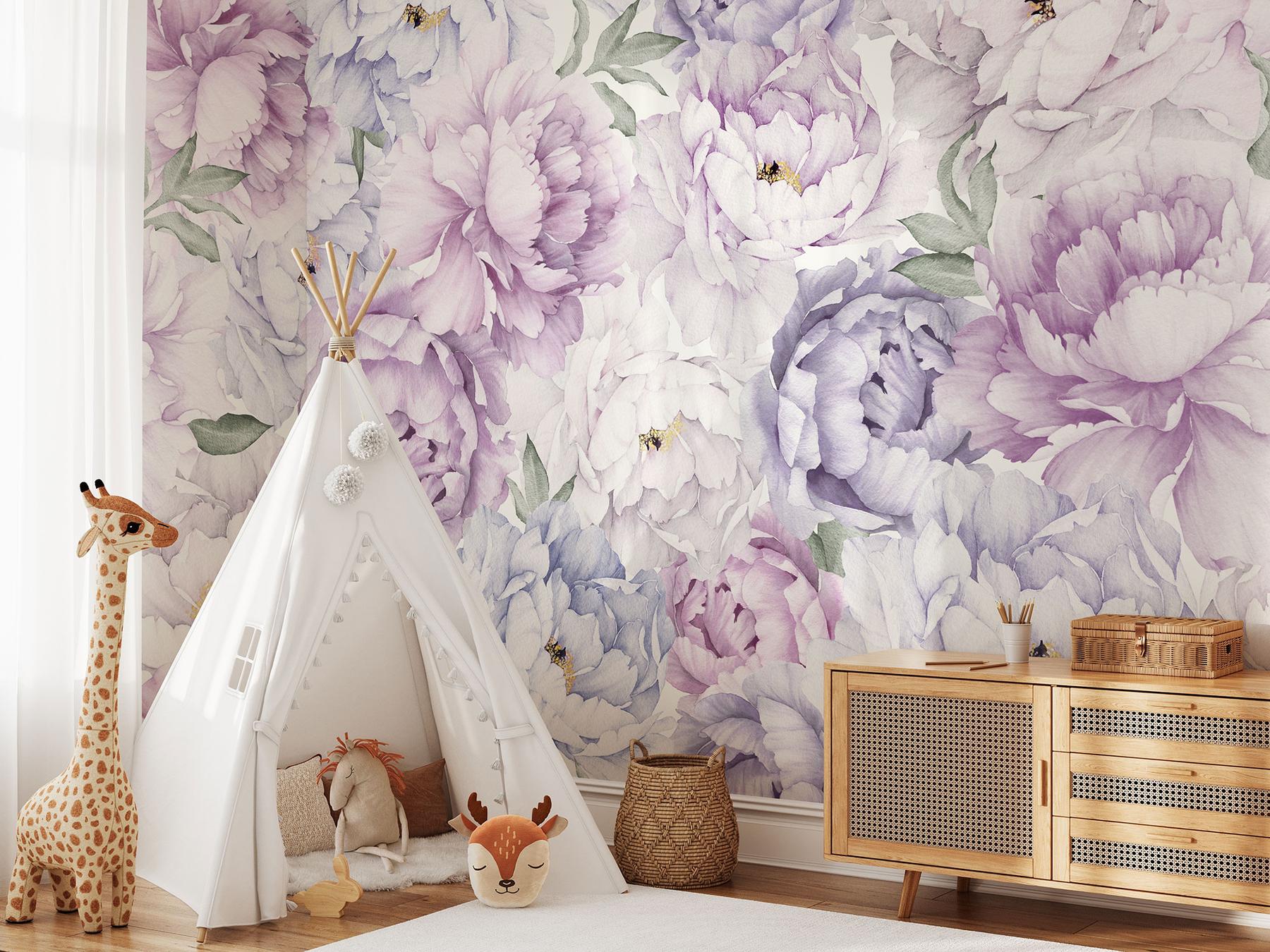 Elegant Peony Blossom Wallpaper Mural