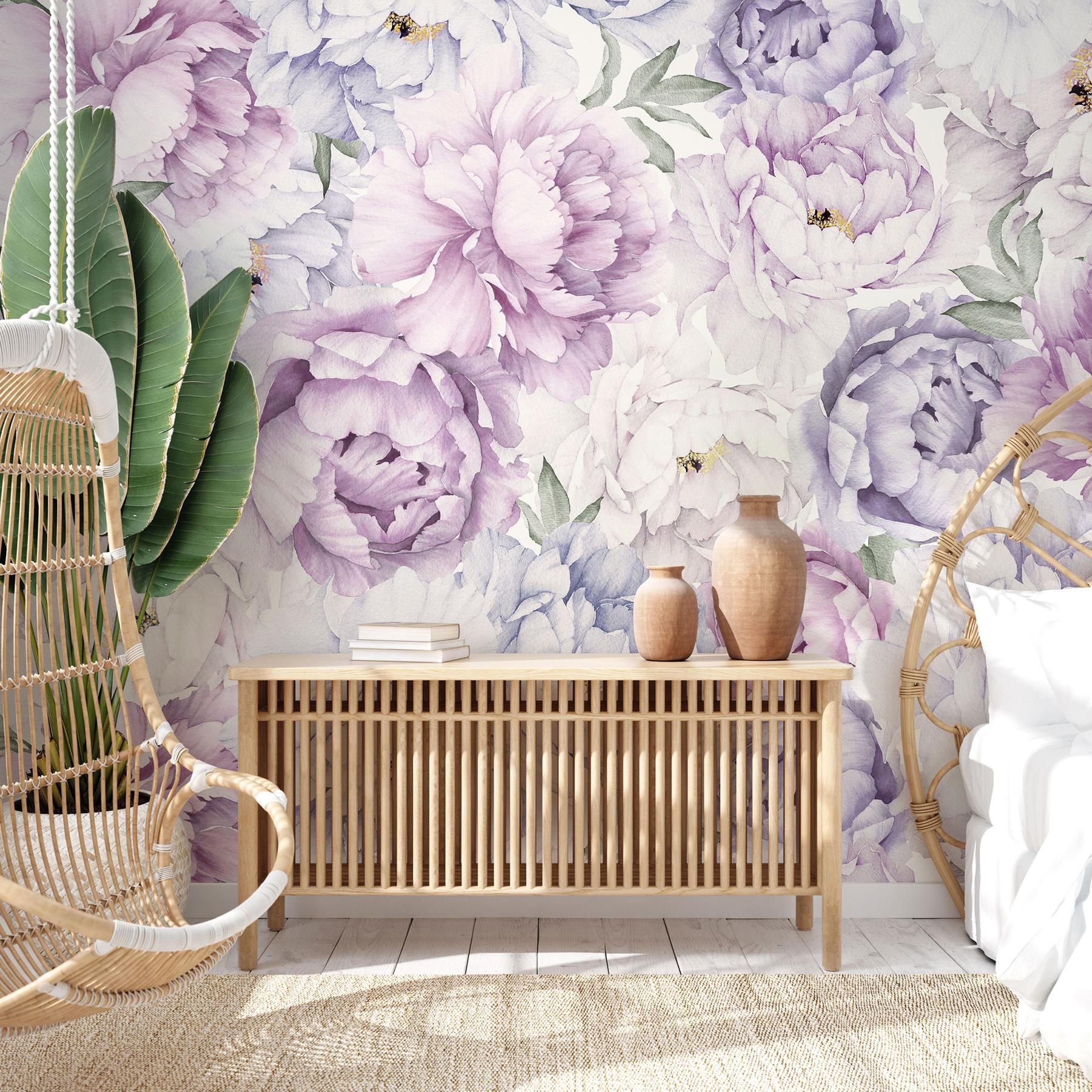 Elegant Peony Blossom Wallpaper Mural